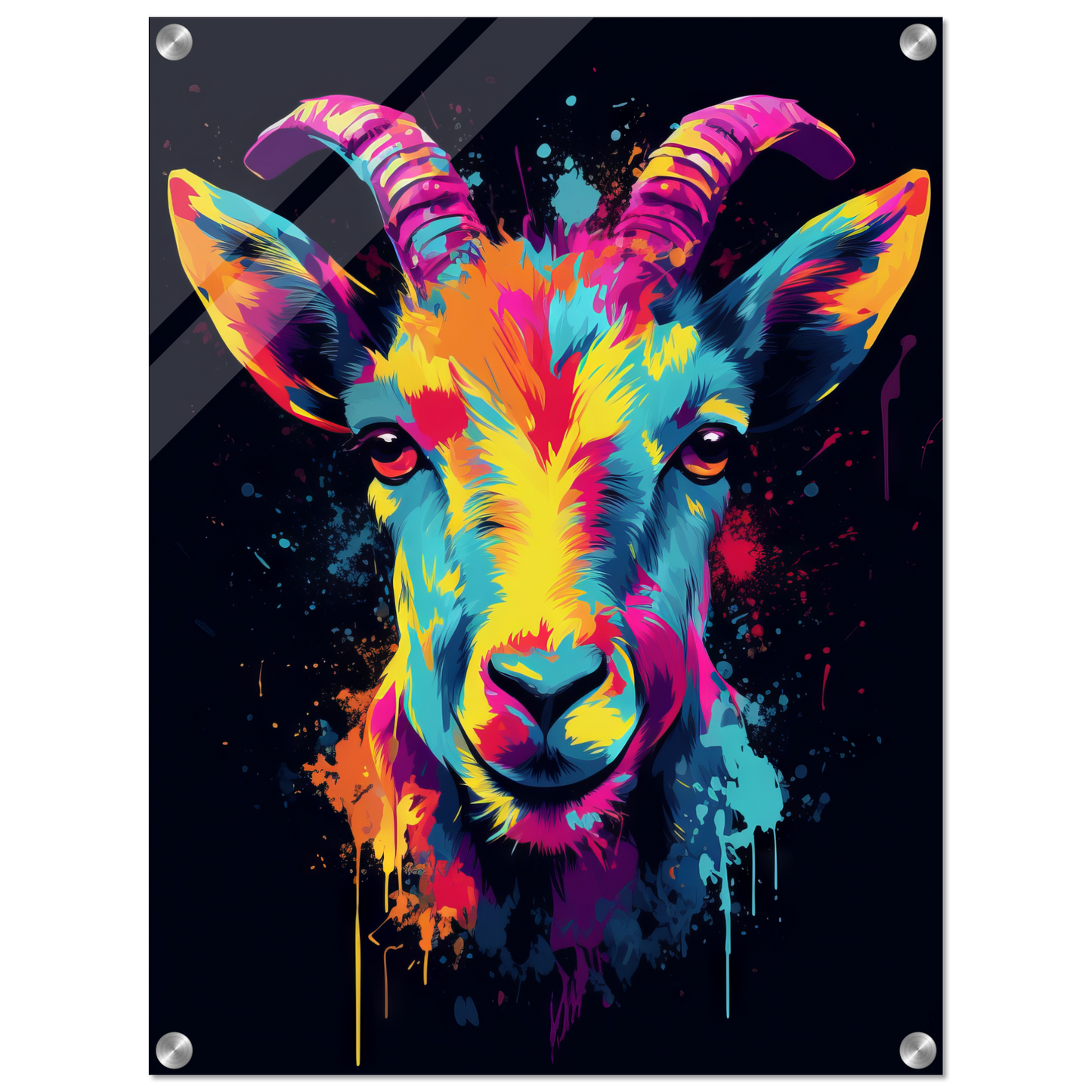 Ziegen Ziege (Pop-Art) (GOAT03)