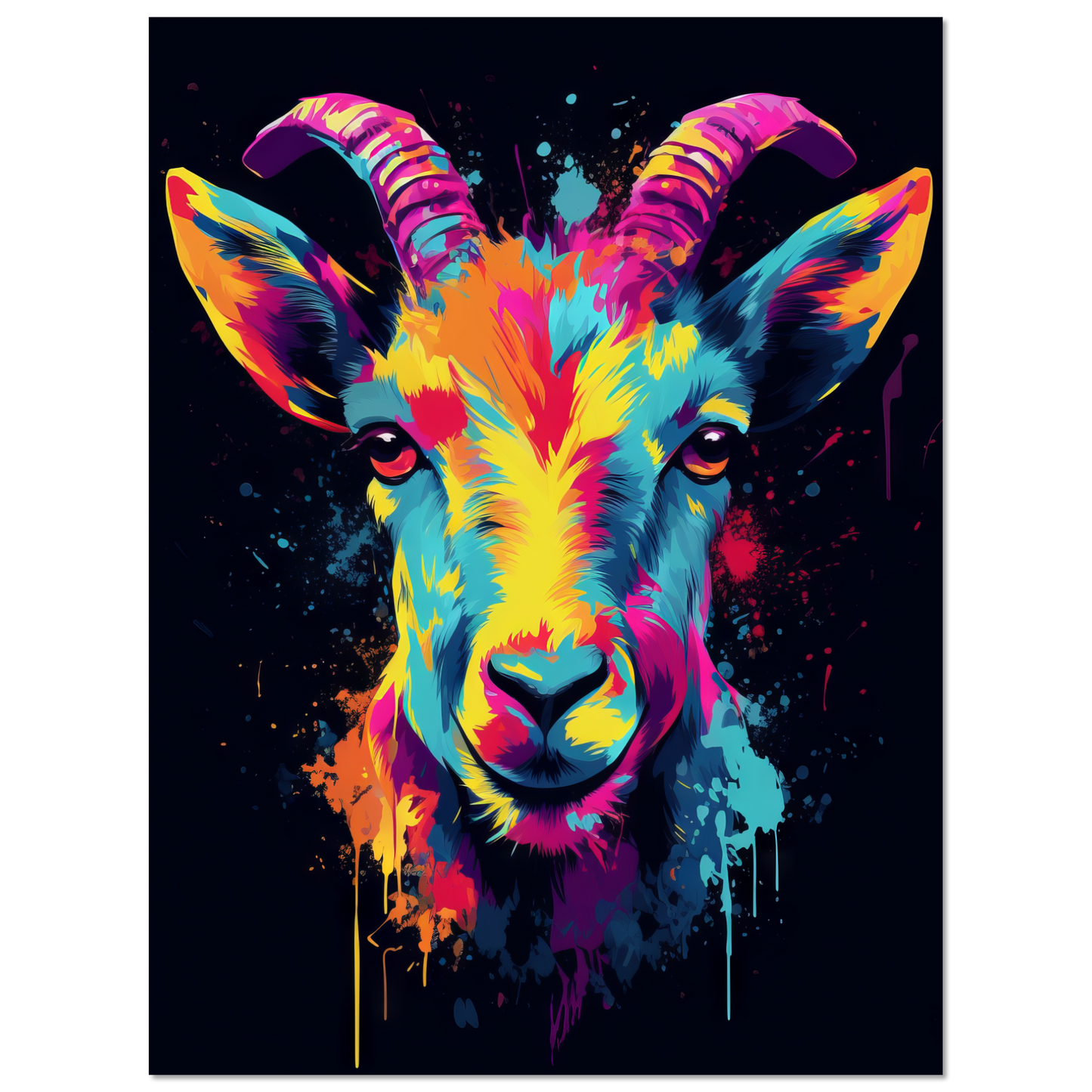 Ziegen Ziege (Pop-Art) (GOAT03)