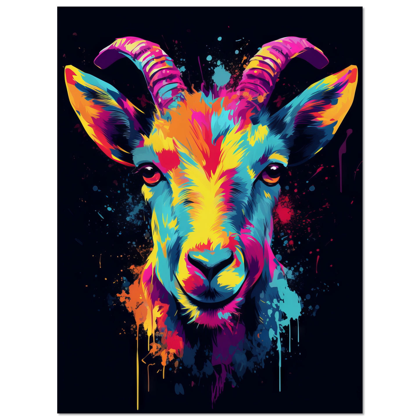 Ziegen Ziege (Pop-Art) (GOAT03)