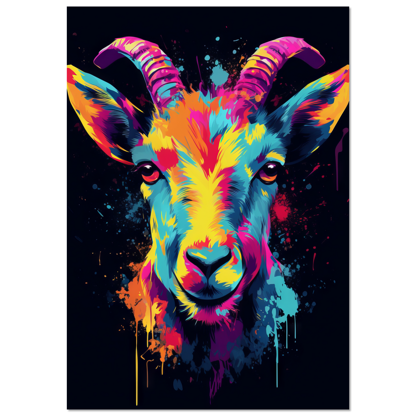 Ziegen Ziege (Pop-Art) (GOAT03)