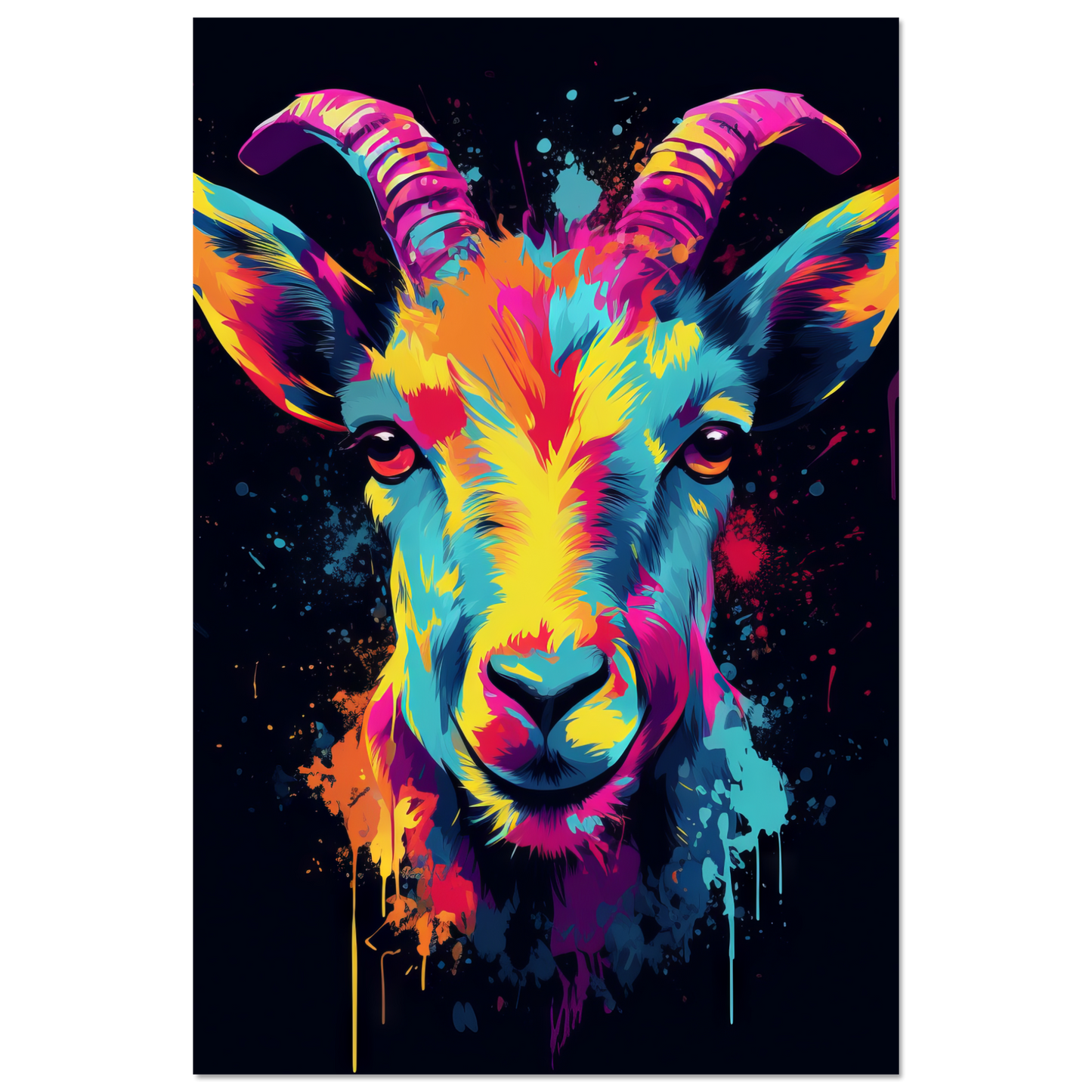 Ziegen Ziege (Pop-Art) (GOAT03)