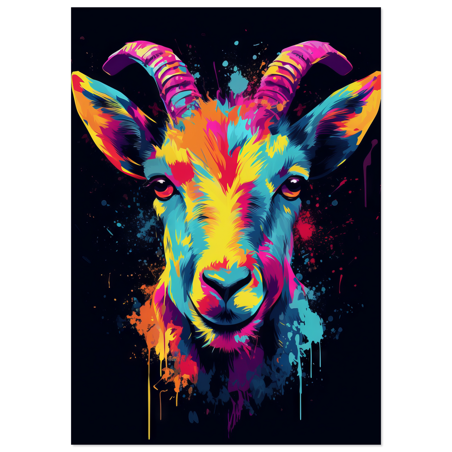 Ziegen Ziege (Pop-Art) (GOAT03)