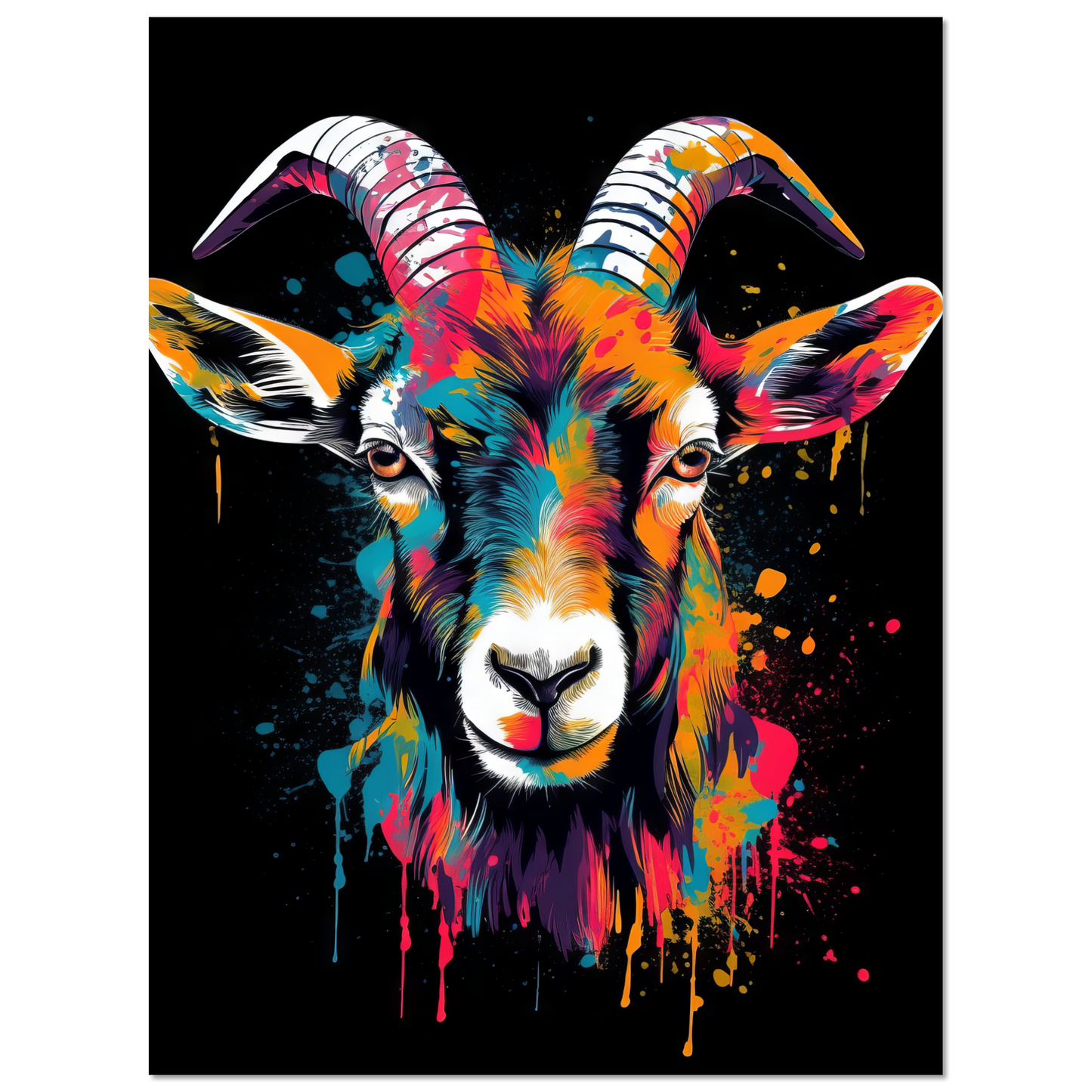 Ziegen Ziege (Pop-Art) (GOAT04)