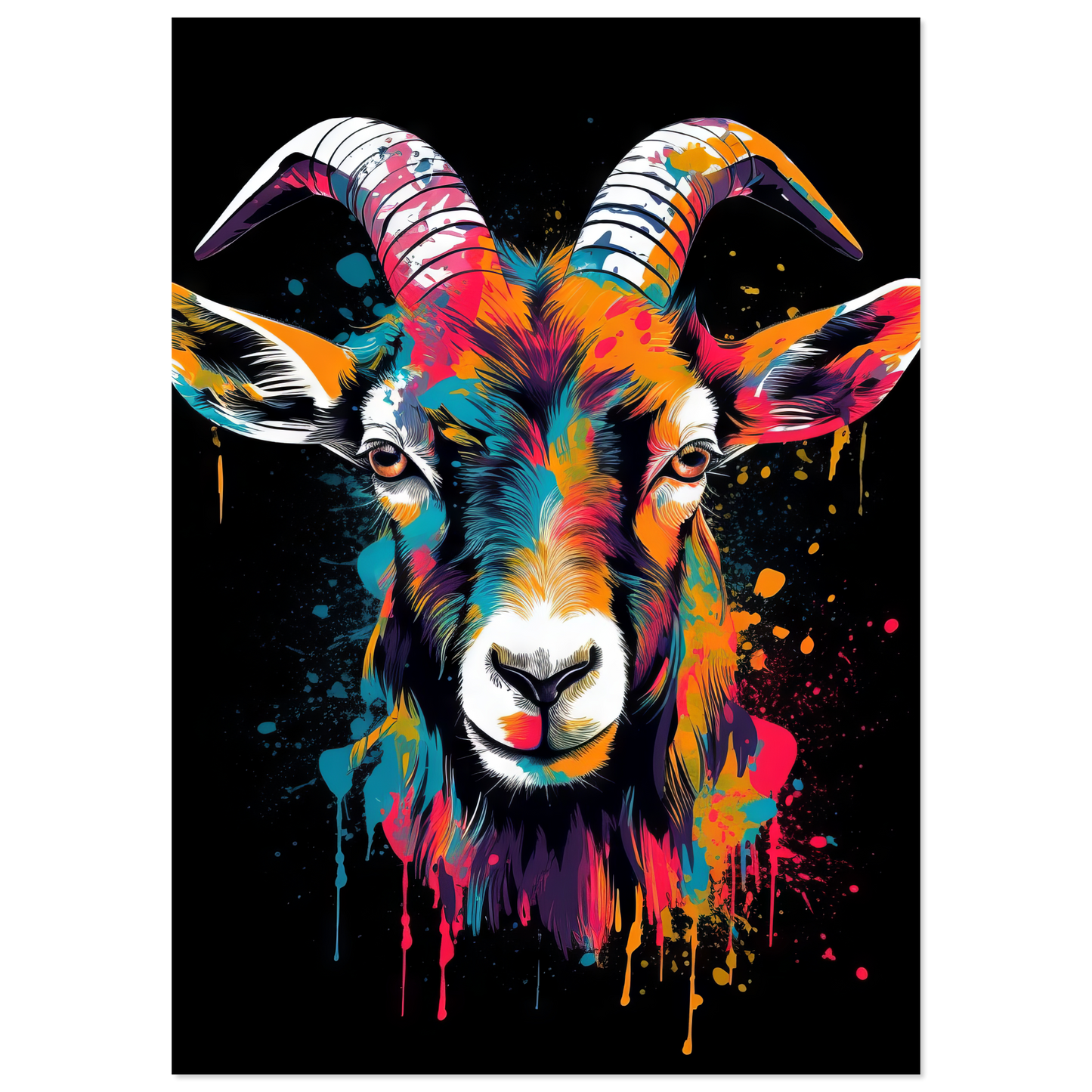 Ziegen Ziege (Pop-Art) (GOAT04)