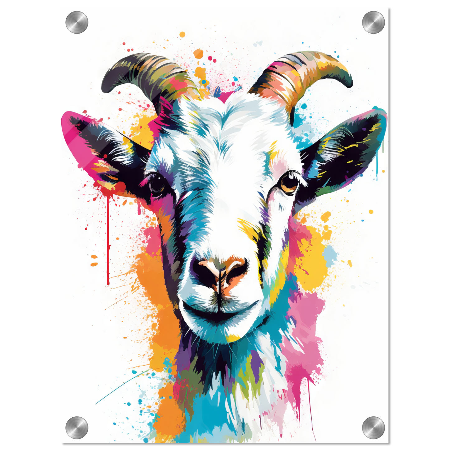 Ziegen Ziege (Pop-Art) (GOAT08)