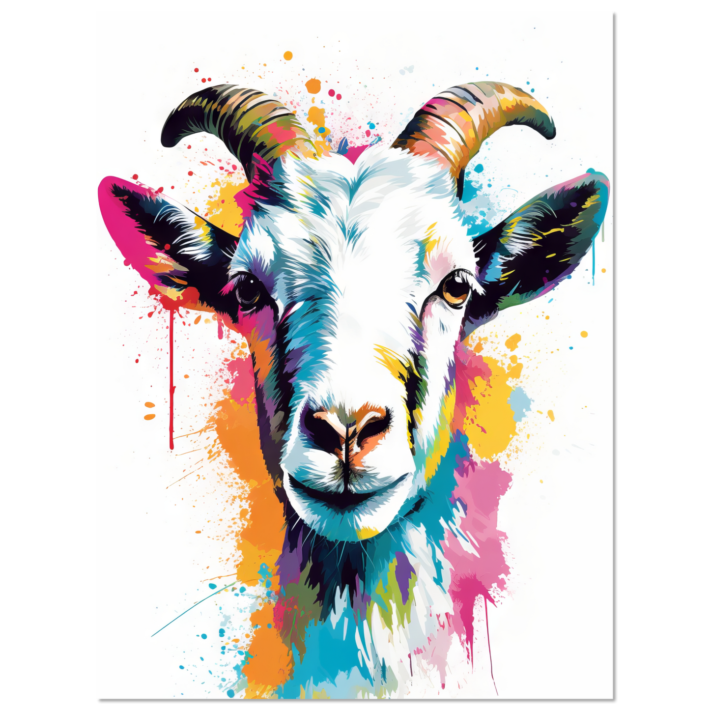 Ziegen Ziege (Pop-Art) (GOAT08)