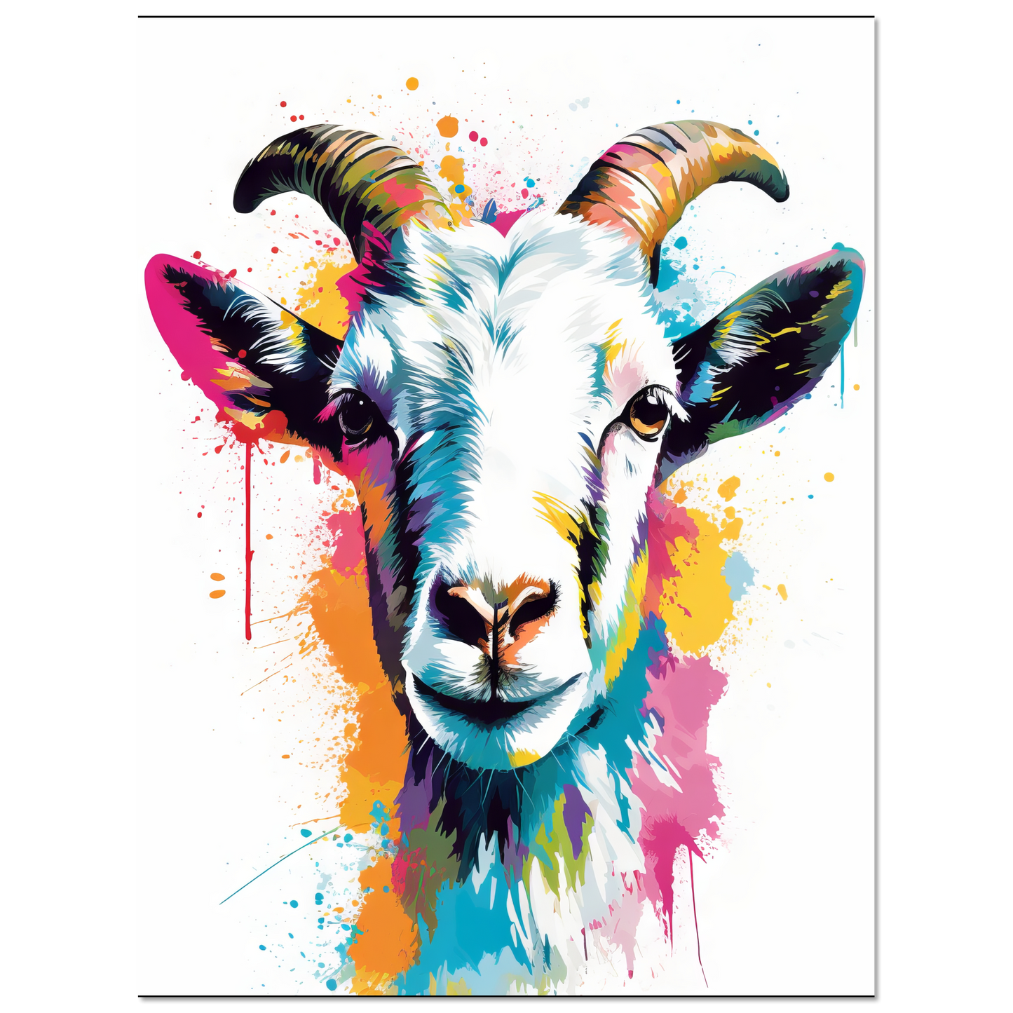 Ziegen Ziege (Pop-Art) (GOAT08)