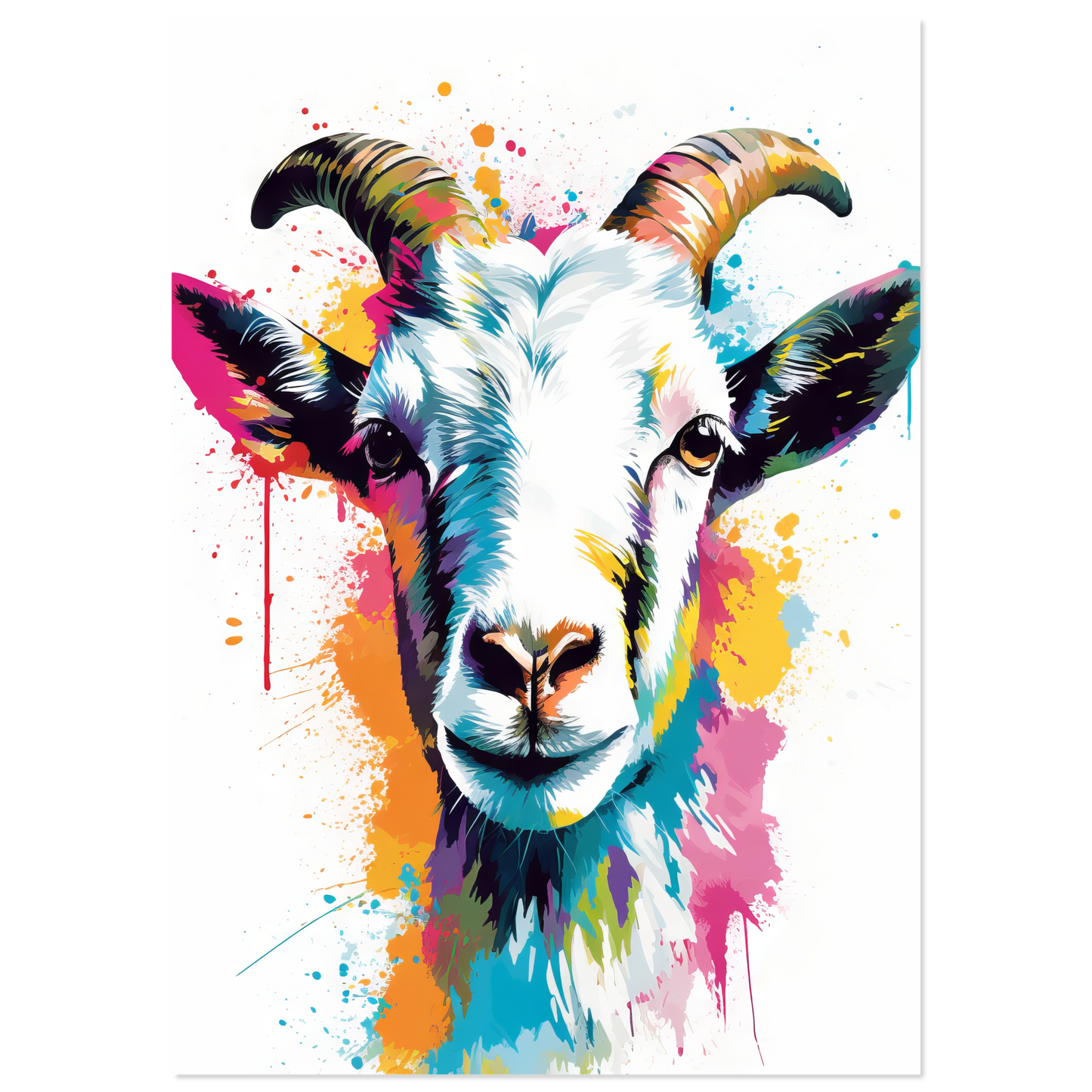Ziegen Ziege (Pop-Art) (GOAT08)
