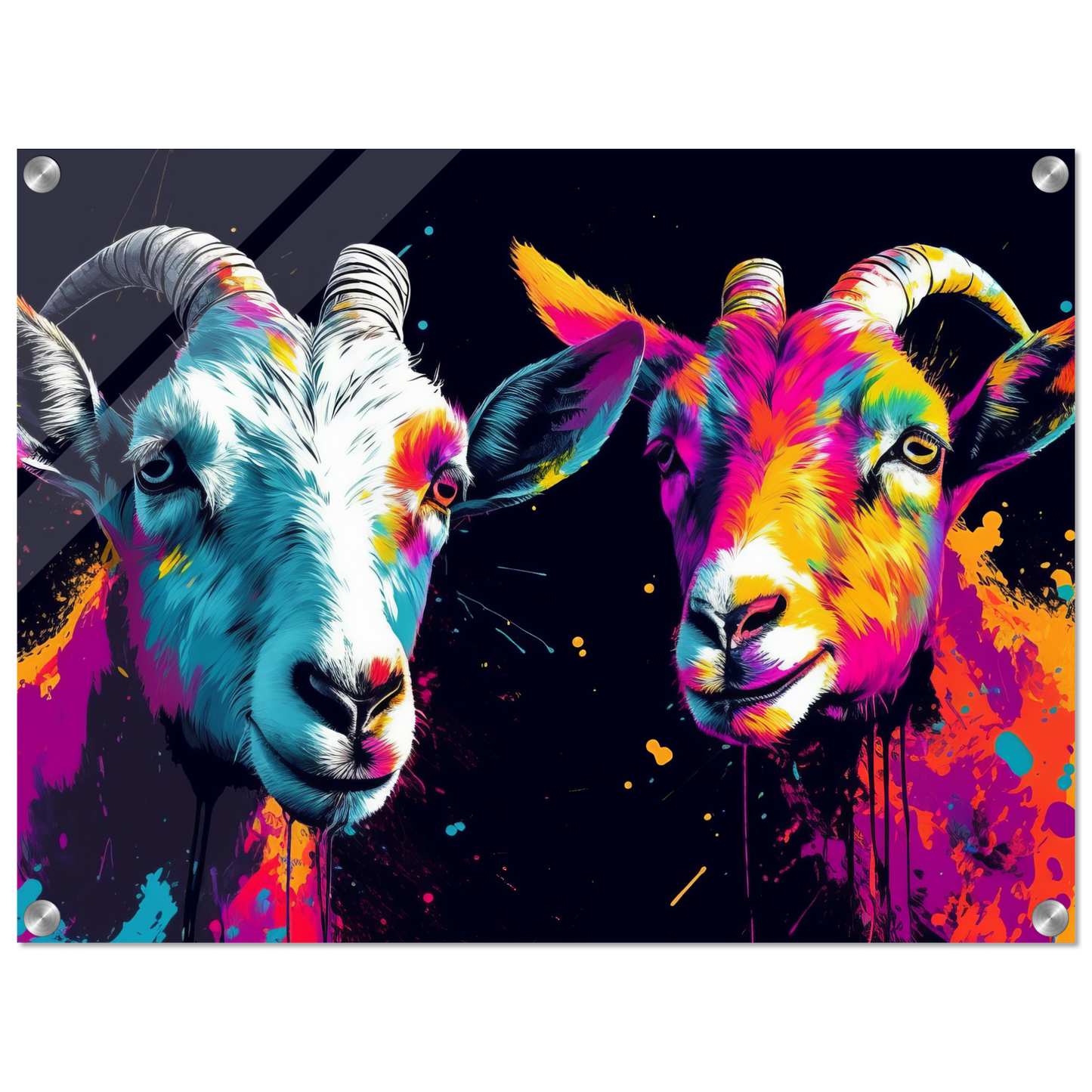 Ziegen Ziege Pop-Art (GOAT09)