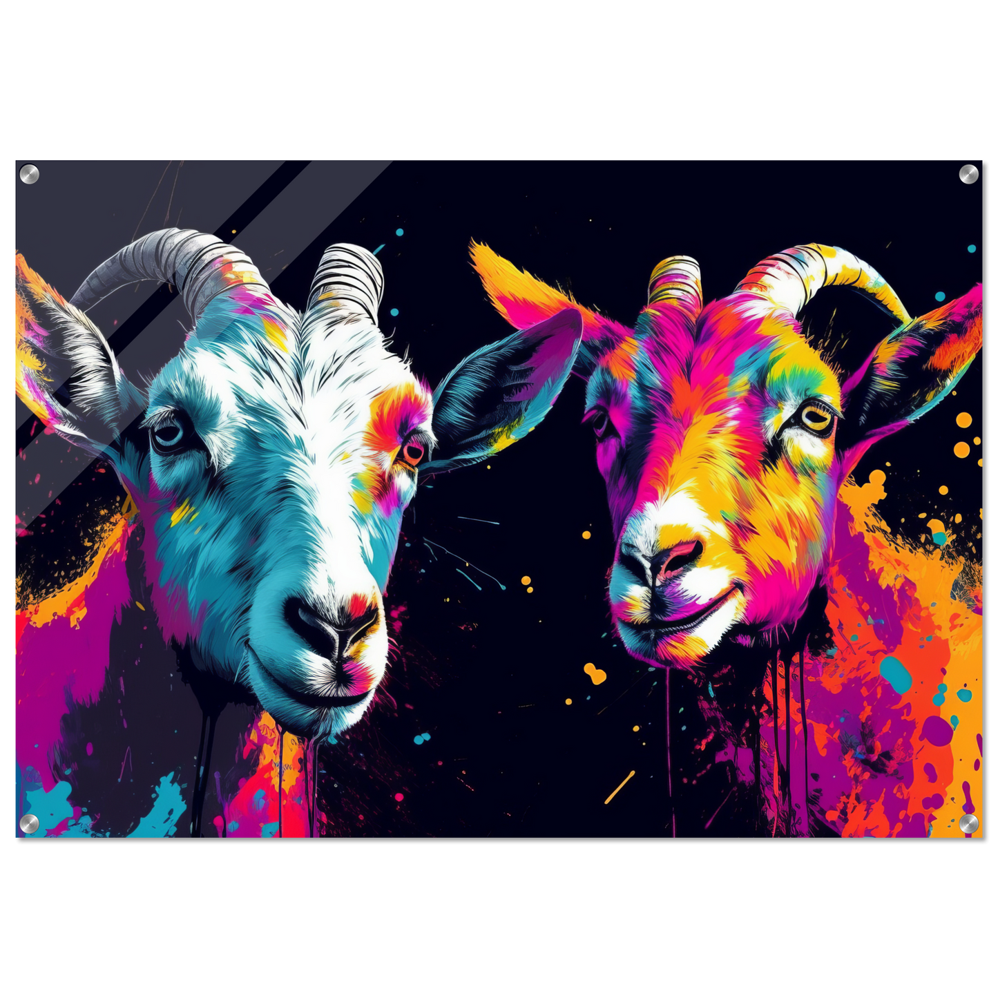 Ziegen Ziege Pop-Art (GOAT09)