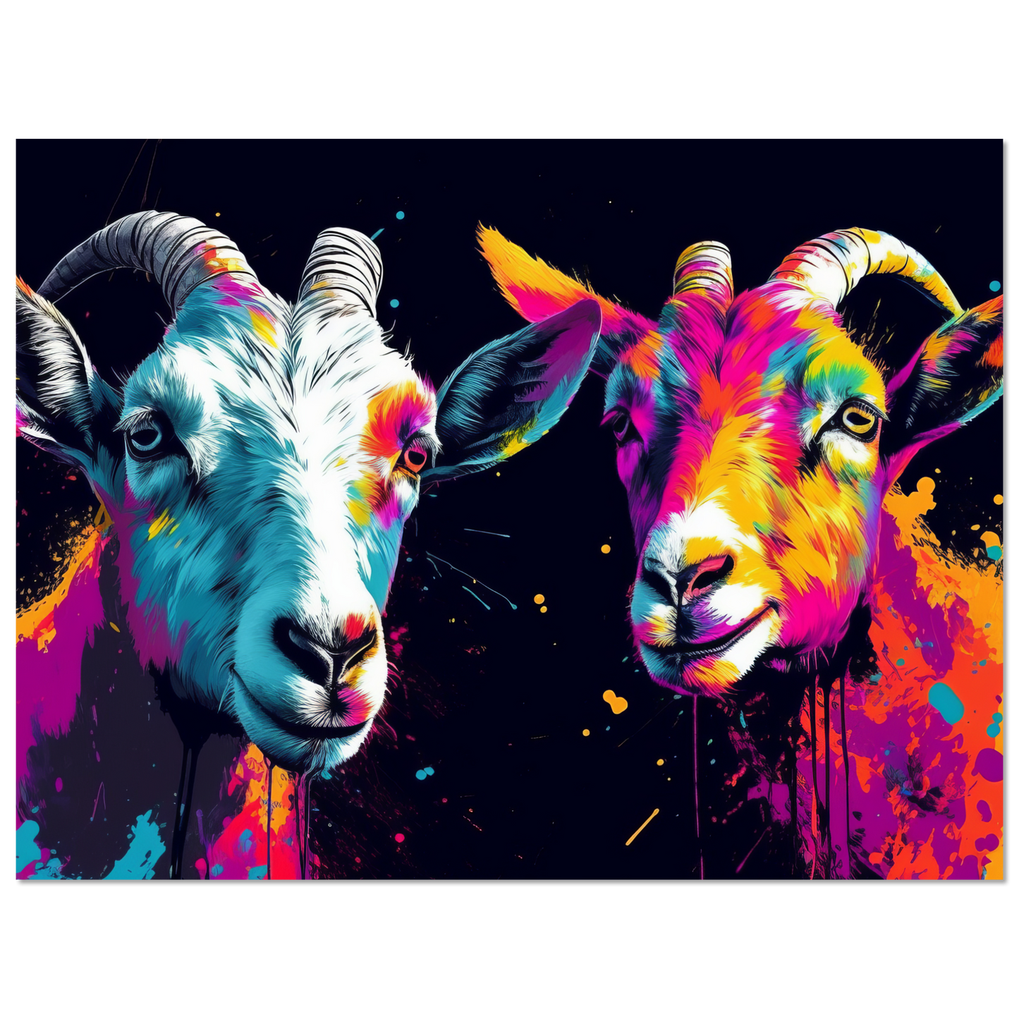 Ziegen Ziege Pop-Art (GOAT09)