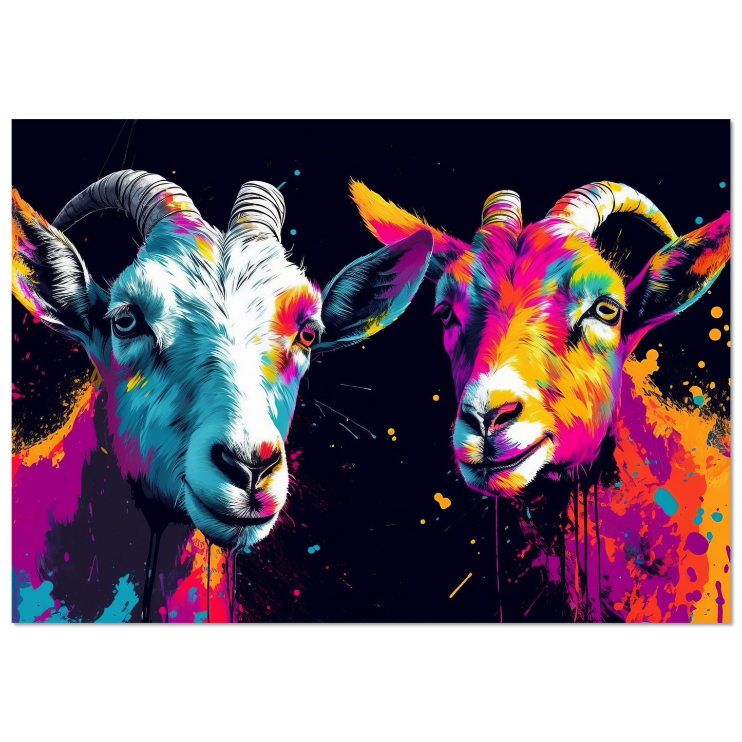 Ziegen Ziege Pop-Art (GOAT09)