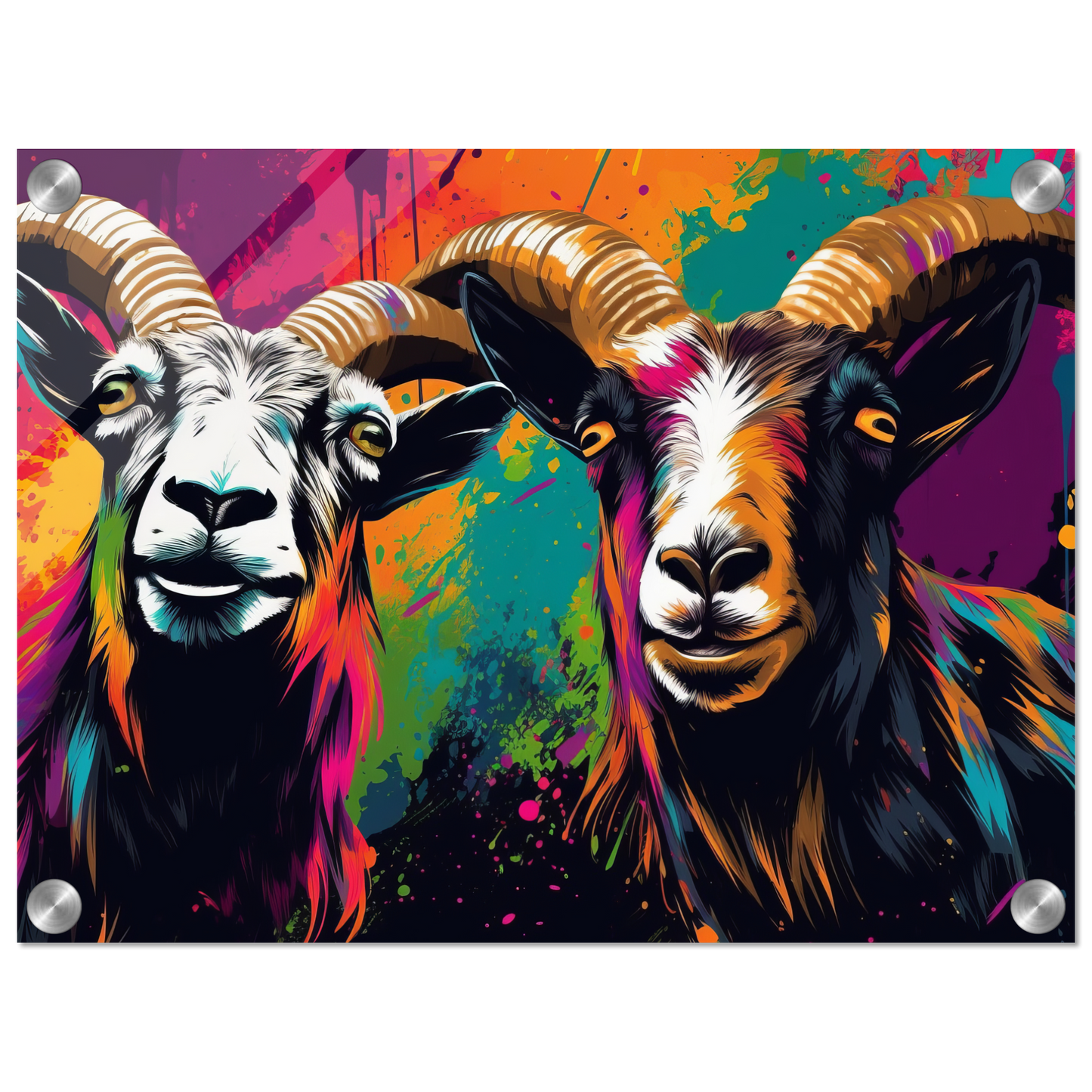 Goats goat pop art (GOAT11)