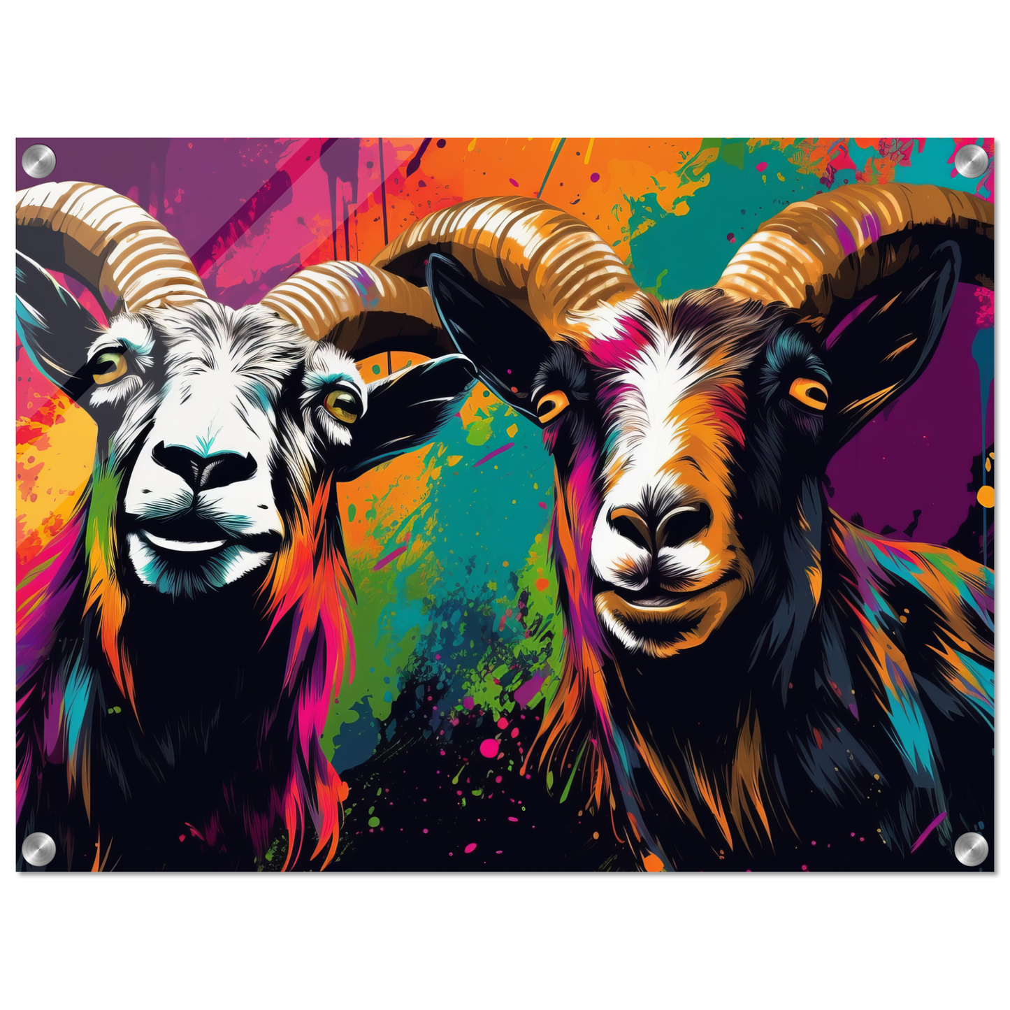 Goats goat pop art (GOAT11)