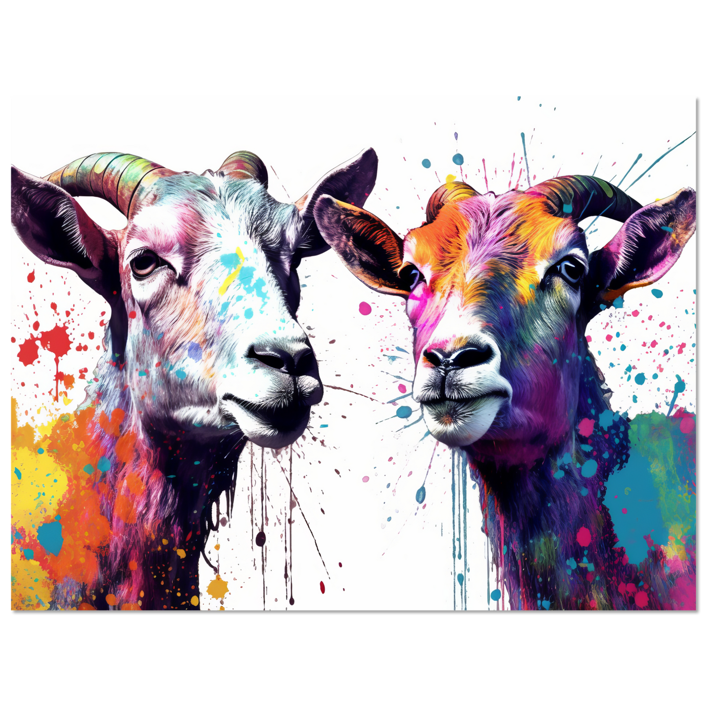 Ziegen Ziege Pop-Art (GOAT13)