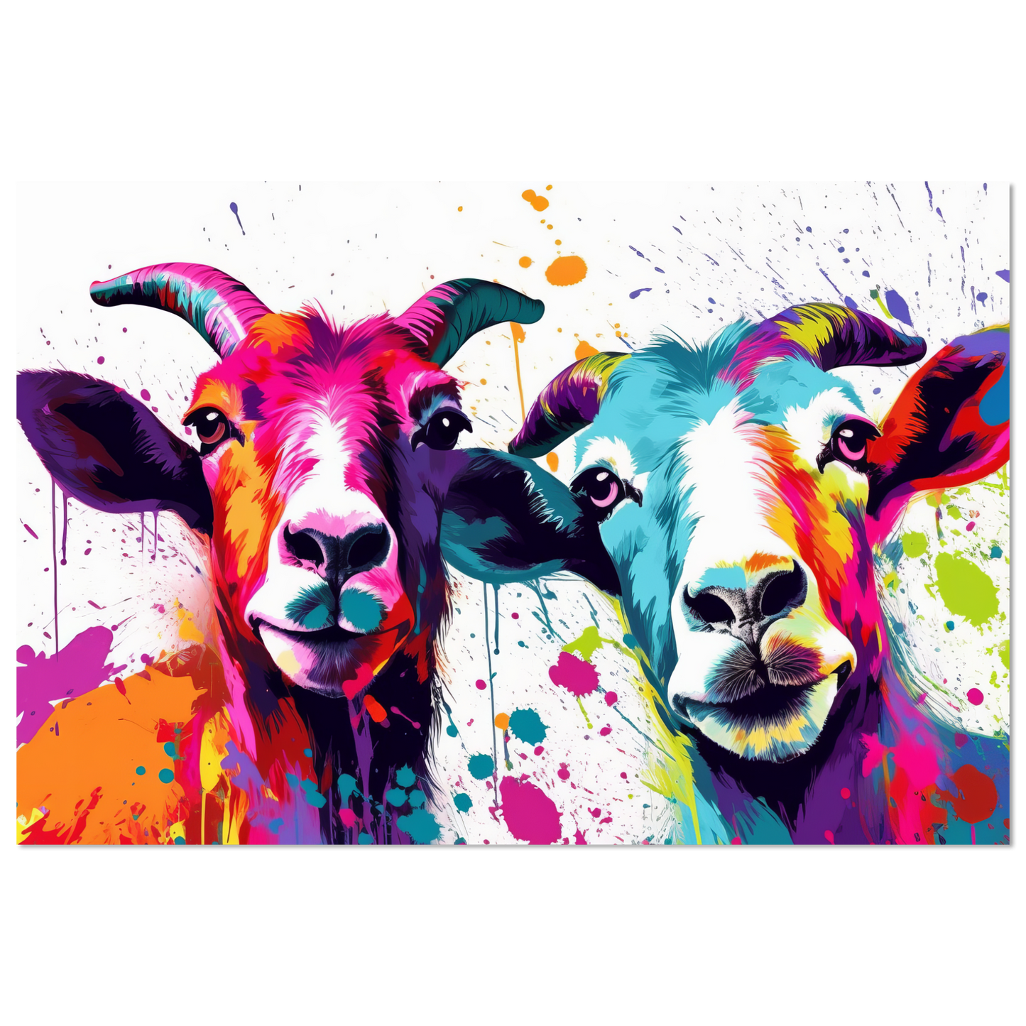 Ziegen Ziege Pop-Art (GOAT14)