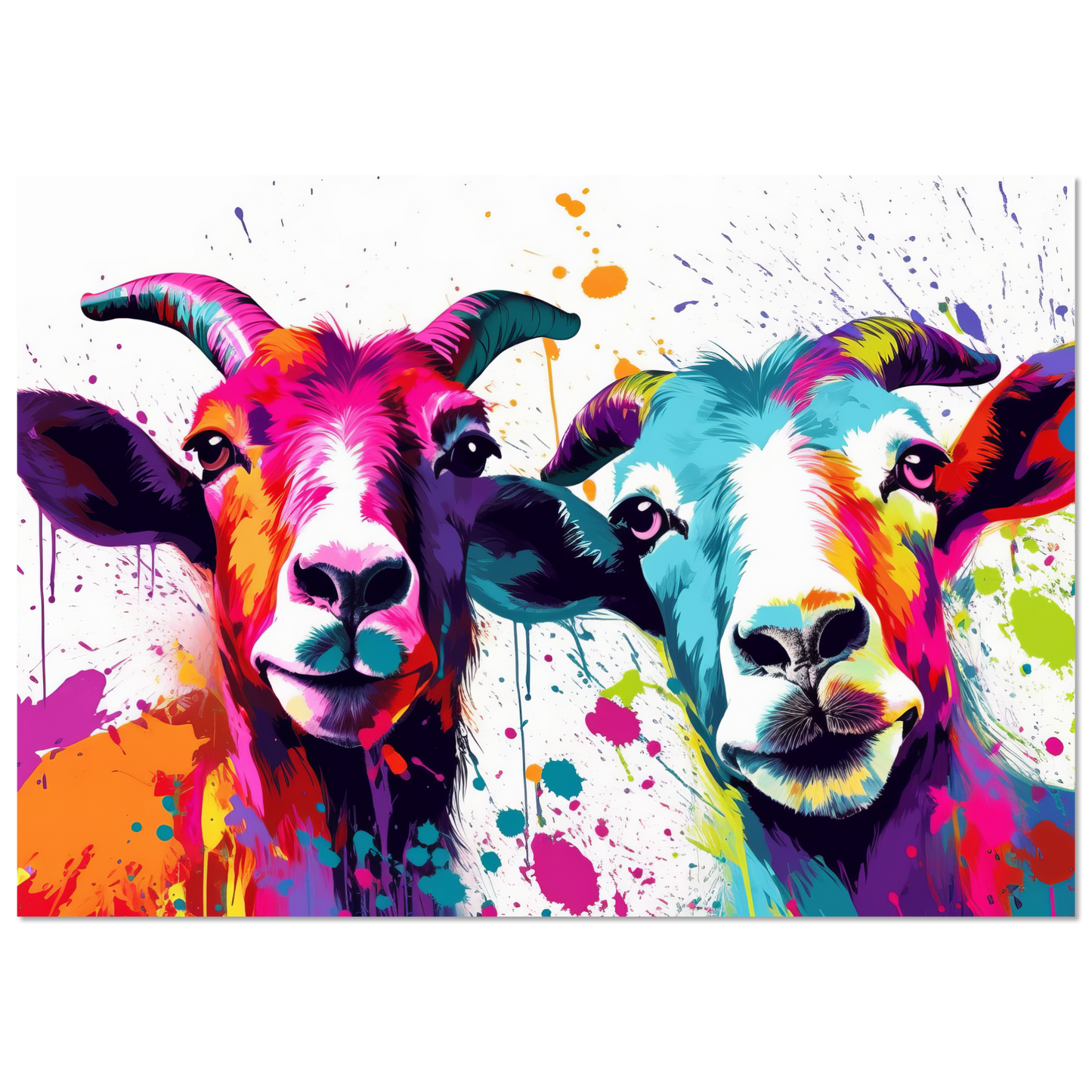 Ziegen Ziege Pop-Art (GOAT14)