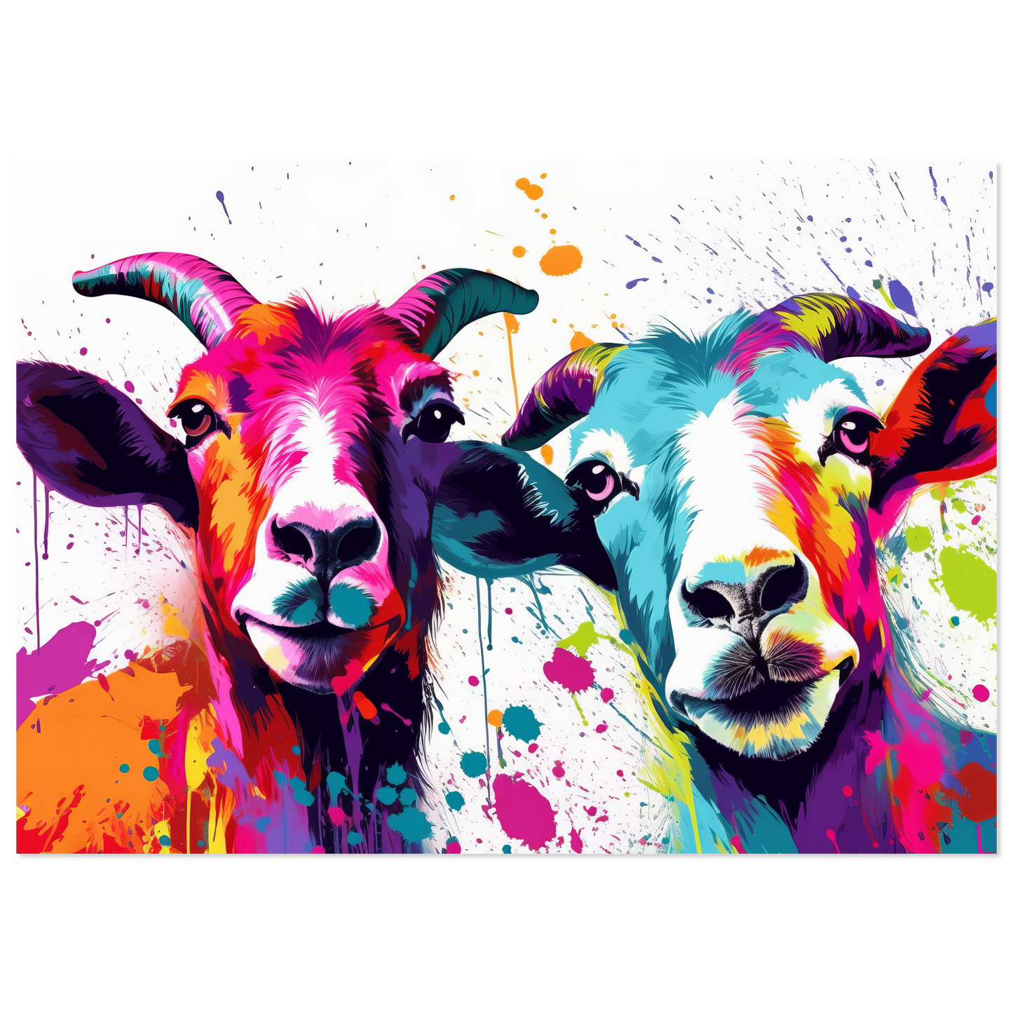 Ziegen Ziege Pop-Art (GOAT14)