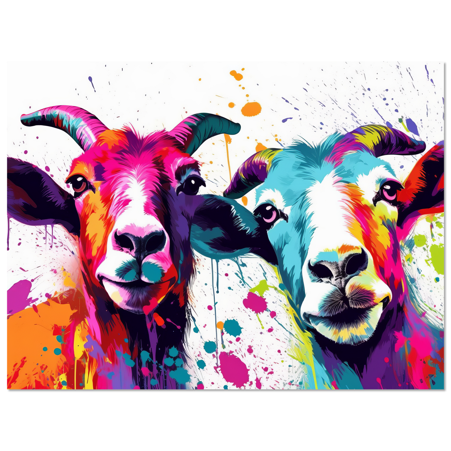 Ziegen Ziege Pop-Art (GOAT14)
