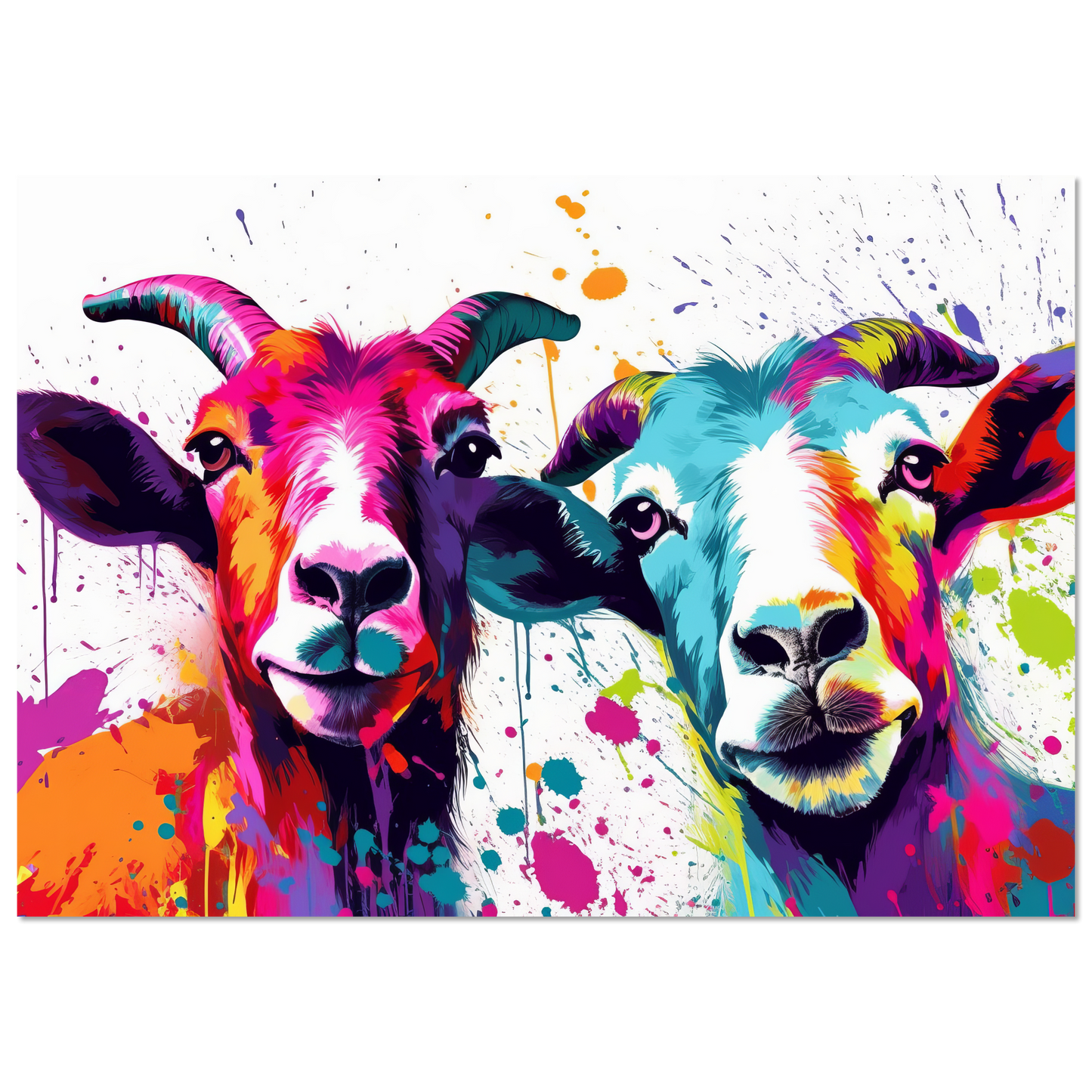 Ziegen Ziege Pop-Art (GOAT14)