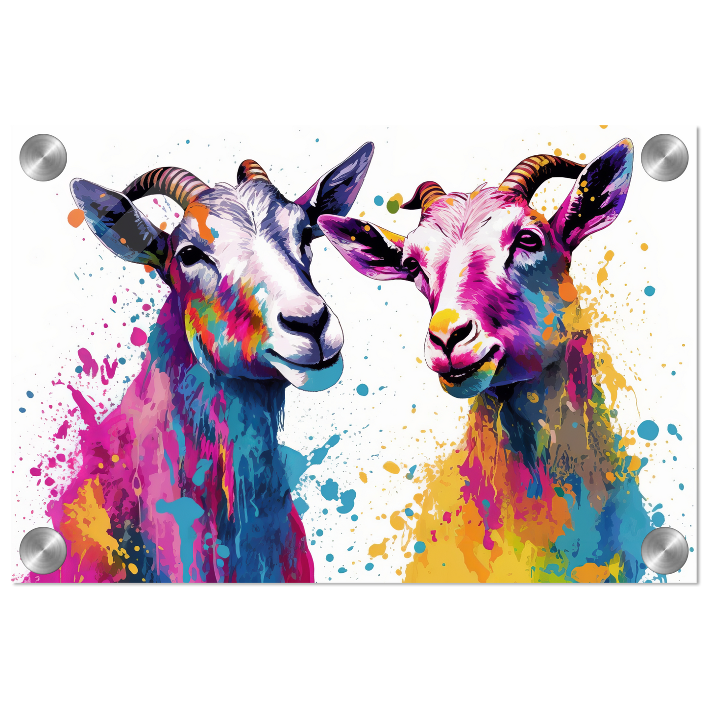Ziegen Ziege Pop-Art (GOAT16)