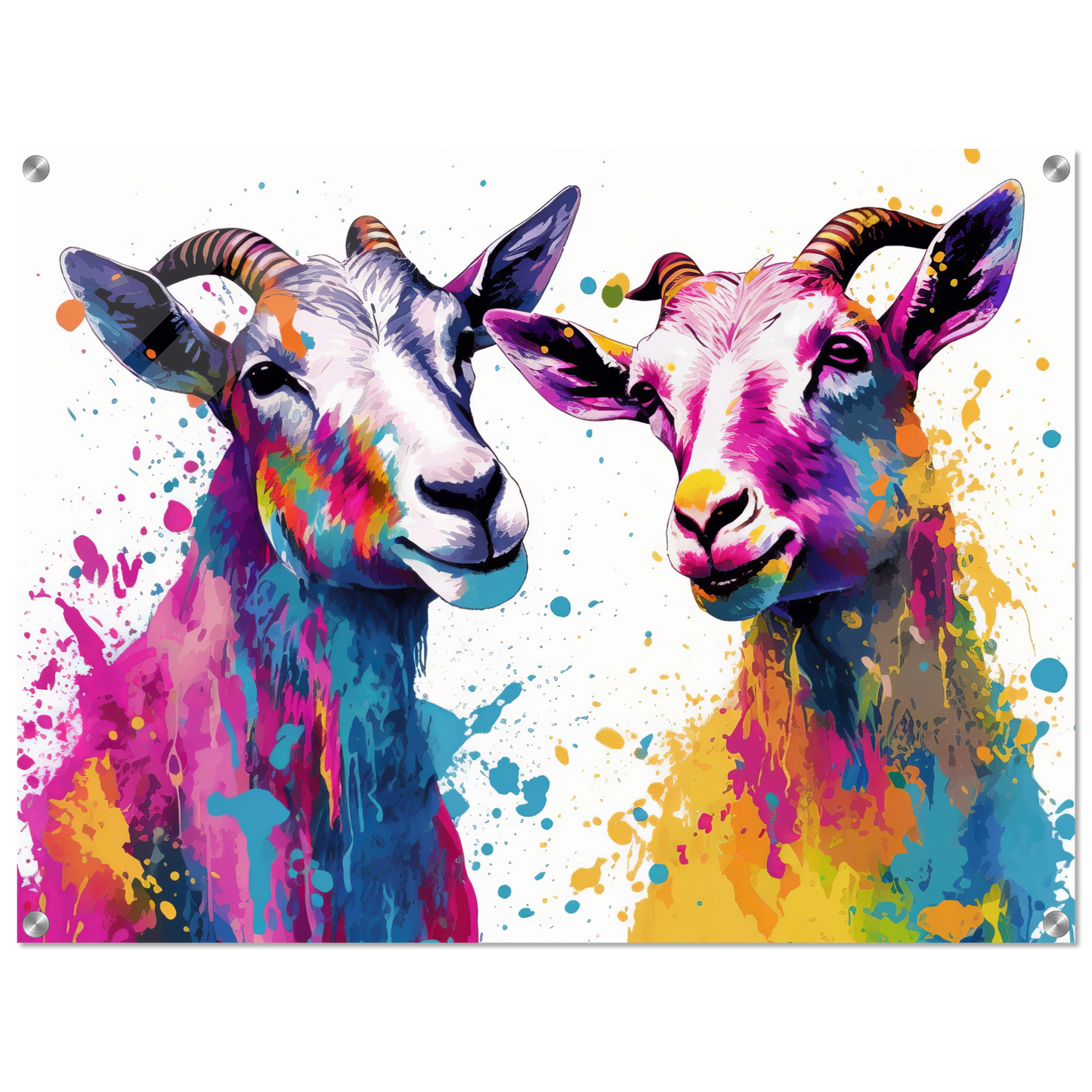 Ziegen Ziege Pop-Art (GOAT16)