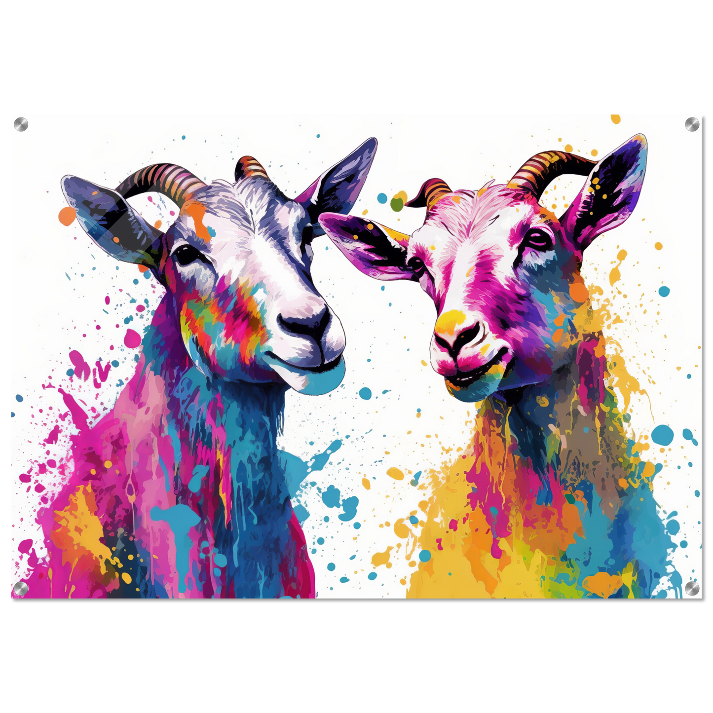 Ziegen Ziege Pop-Art (GOAT16)