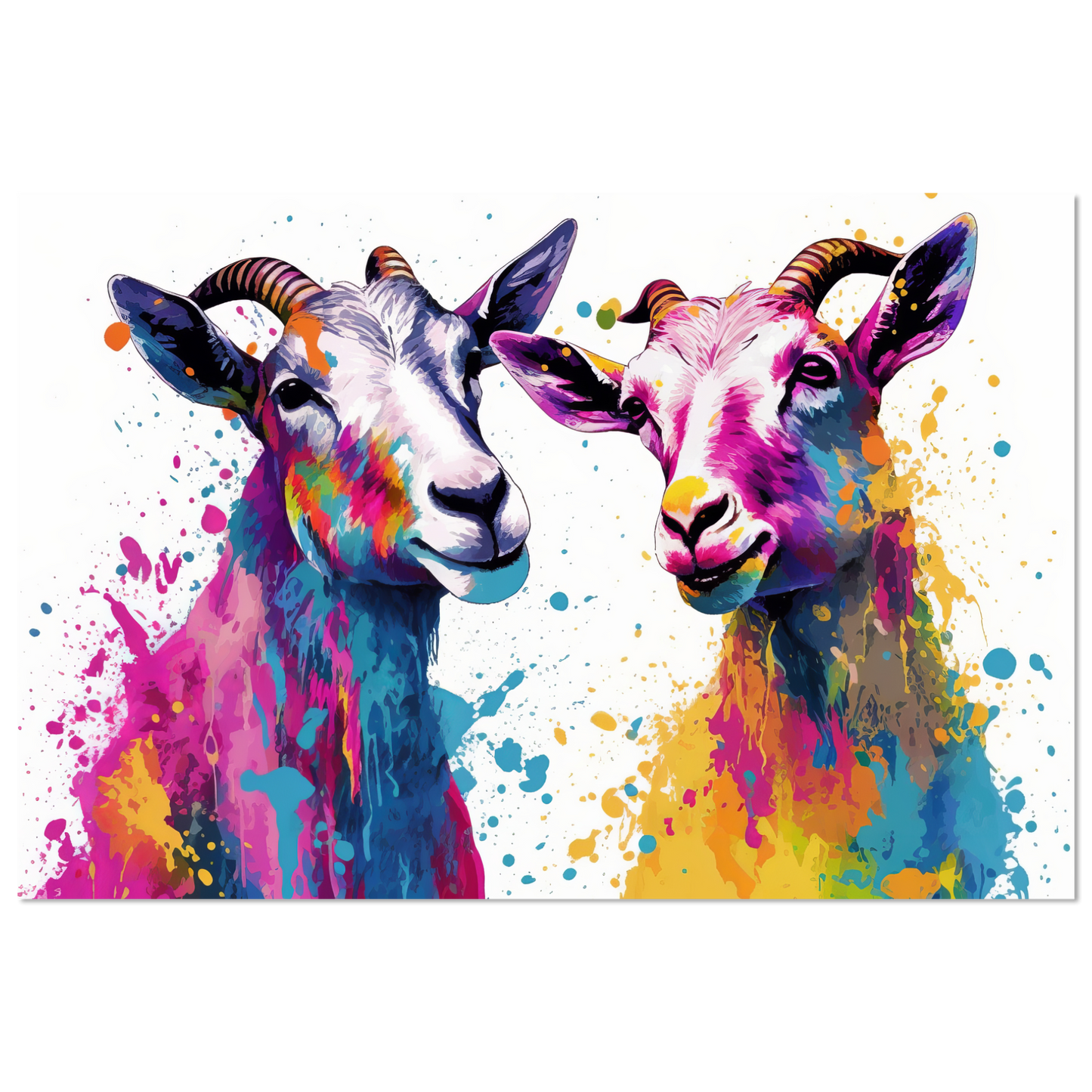 Ziegen Ziege Pop-Art (GOAT16)