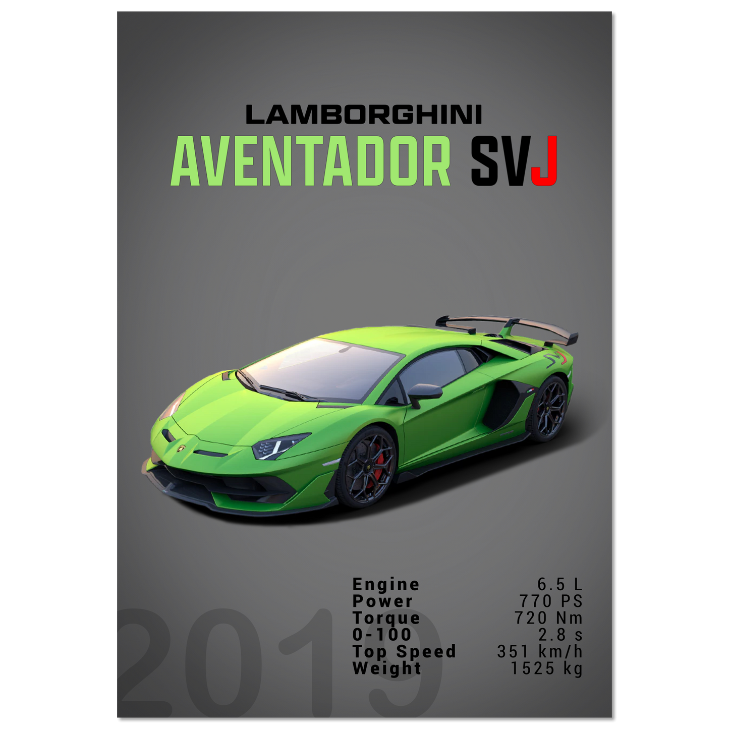 Lamborghini Aventador 2019 Aventador SVJ (LAMBO12D)