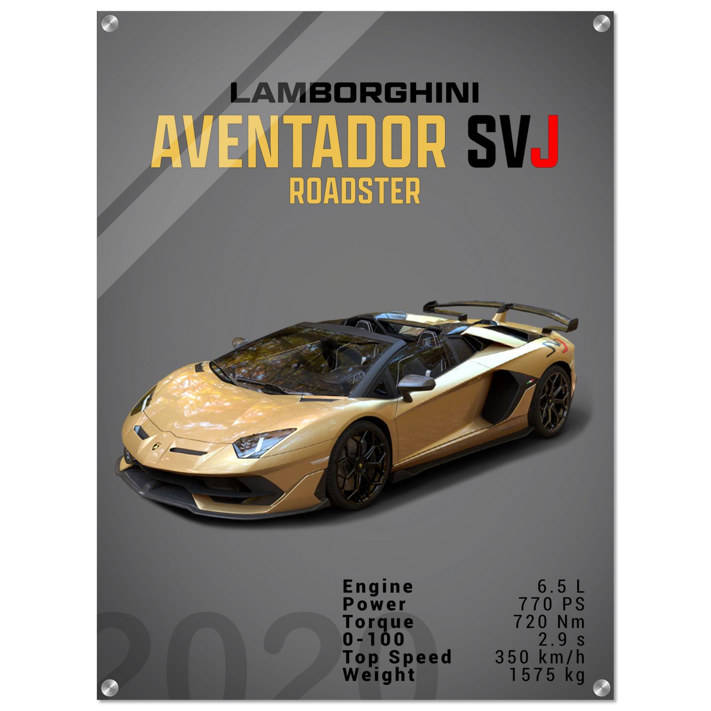 Lamborghini Aventador 2020 Aventador SVJ Roadster (LAMBO13D)