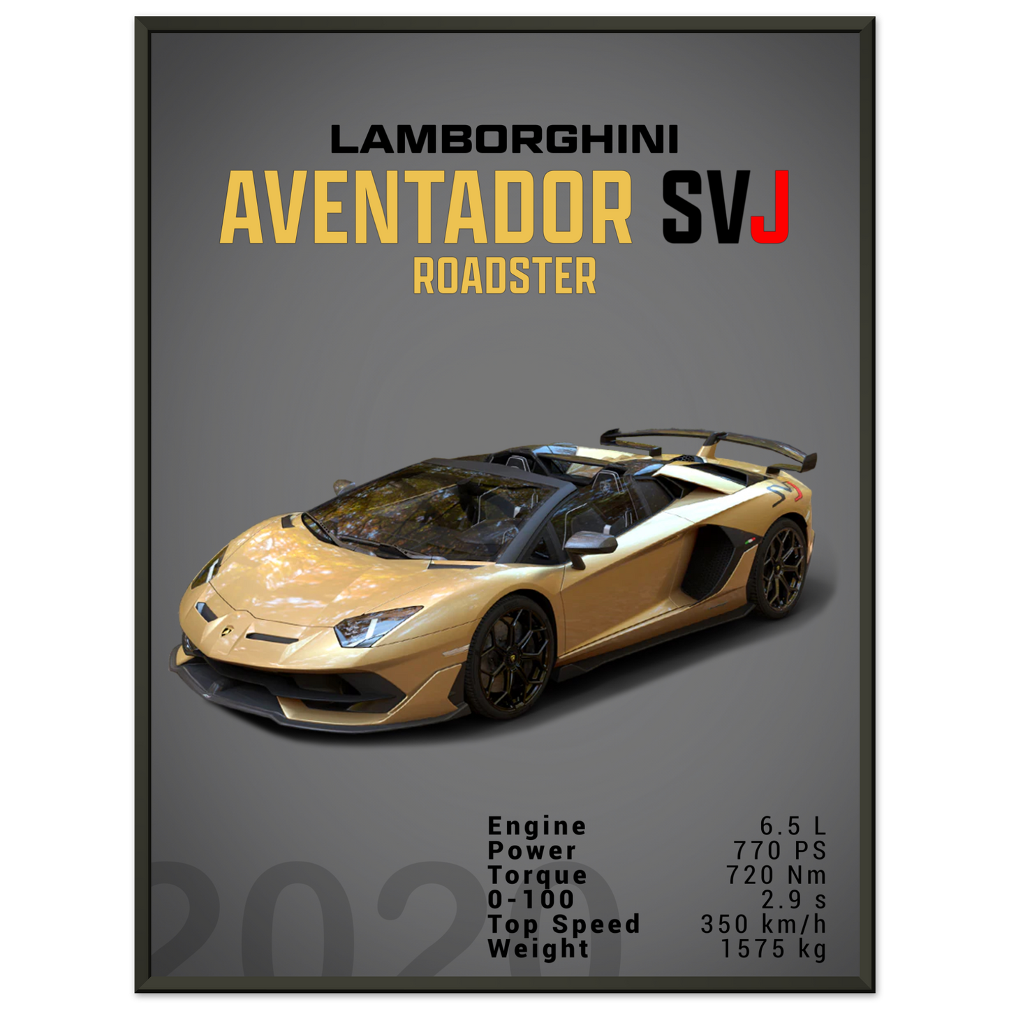 Lamborghini Aventador 2020 Aventador SVJ Roadster (LAMBO13D)