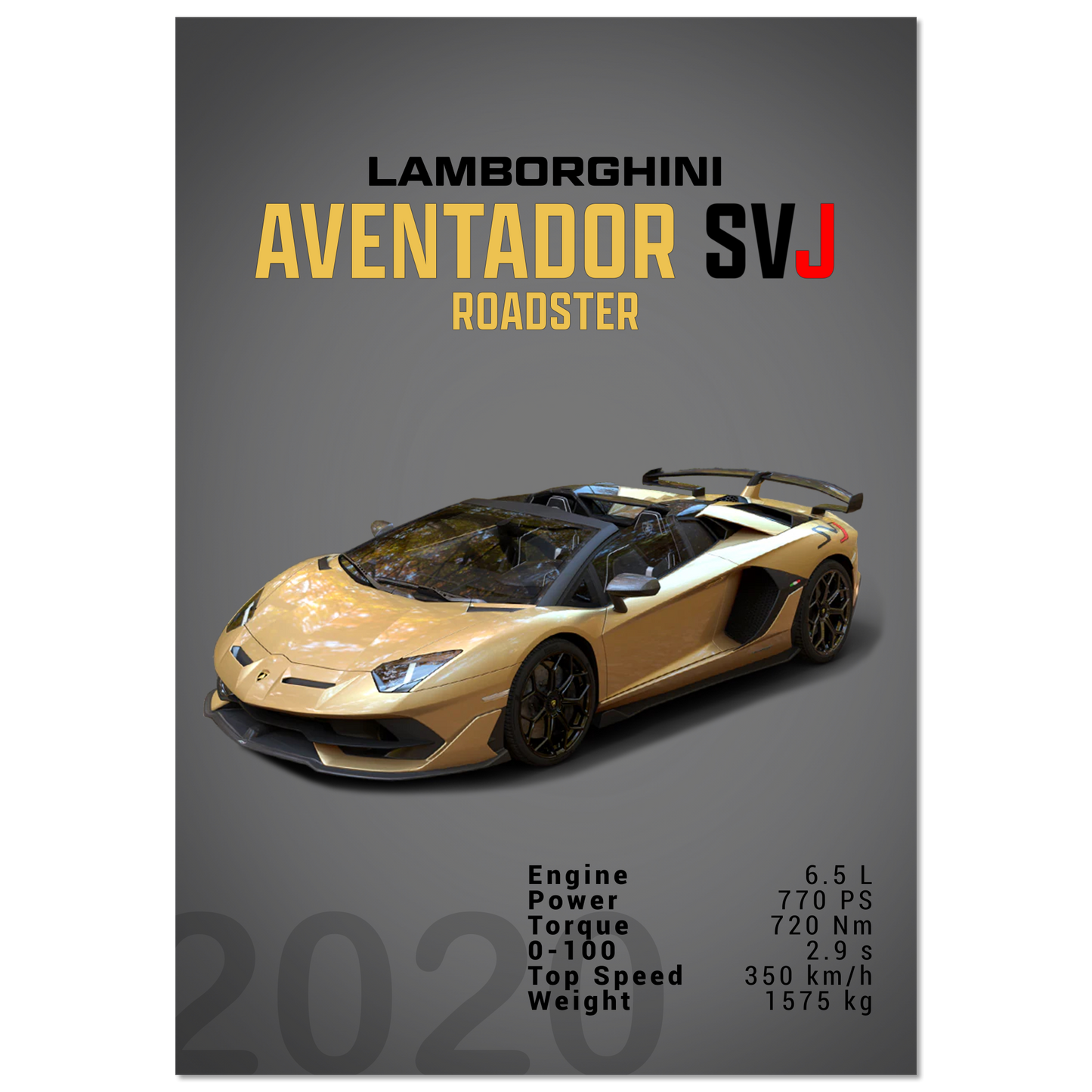 Lamborghini Aventador 2020 Aventador SVJ Roadster (LAMBO13D)