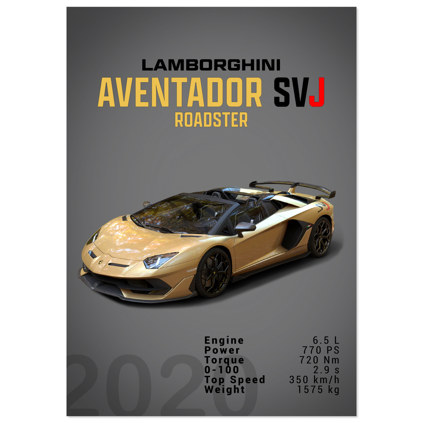 Lamborghini Aventador 2020 Aventador SVJ Roadster (LAMBO13D)