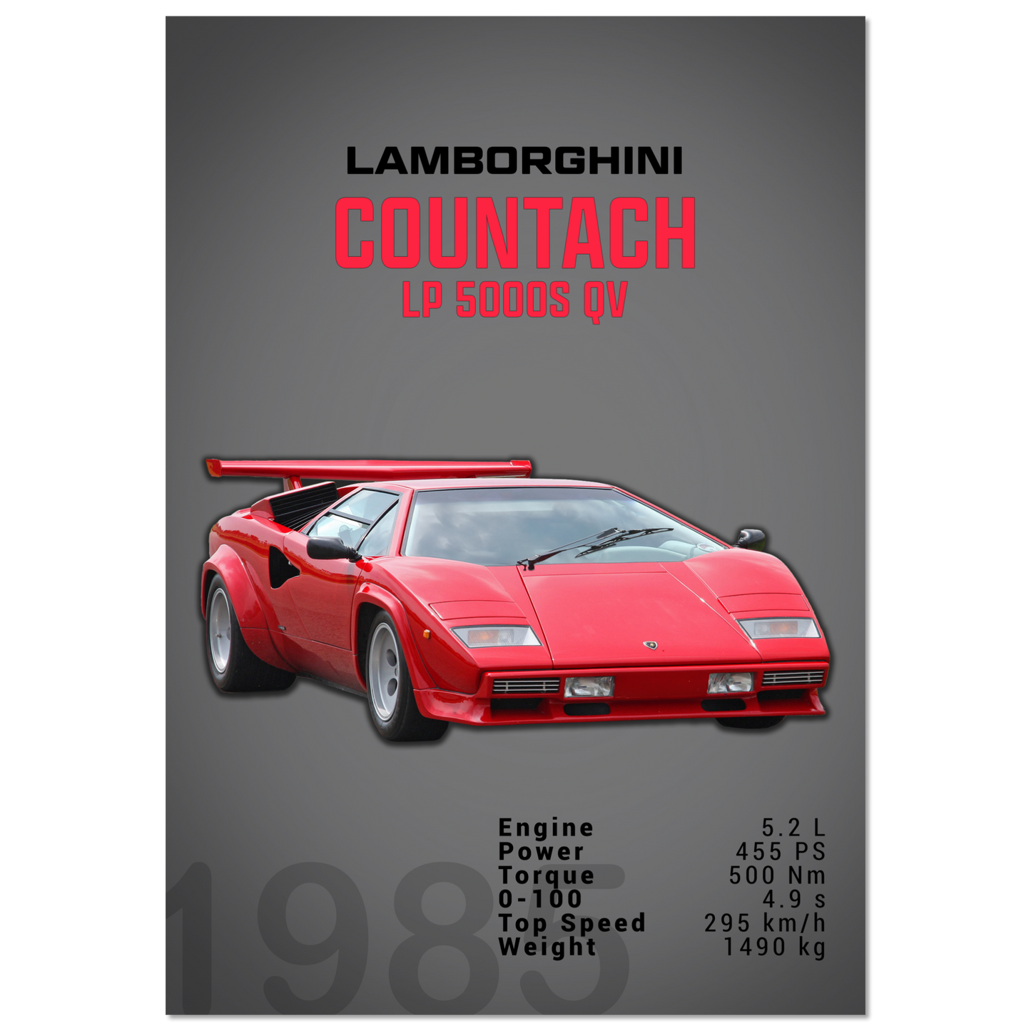 Lamborghini 1985 Countach LP 5000 S QV (LAMBO18D)