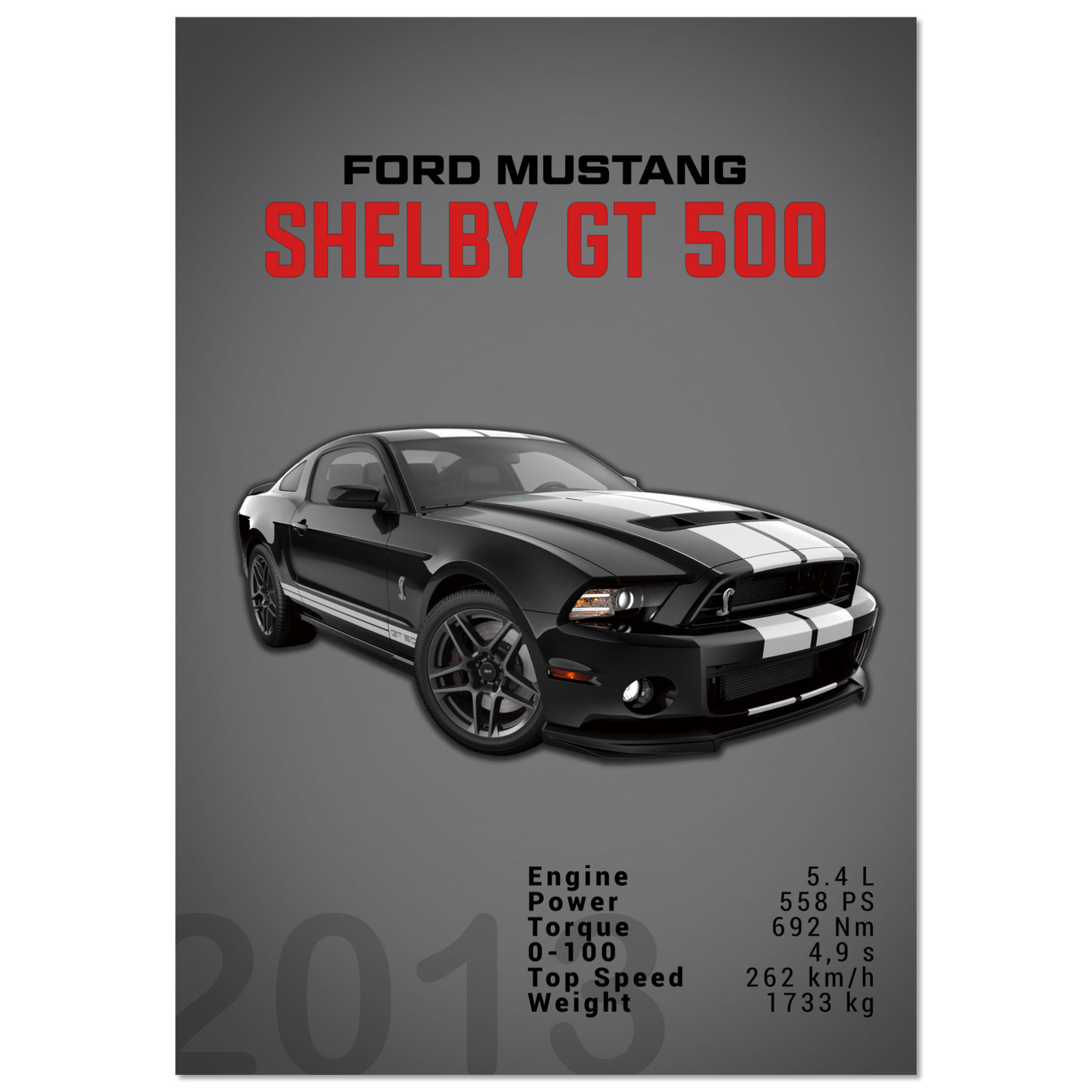Ford Mustang 2013 Shelby GT500 S197 (MUSTANG03D)