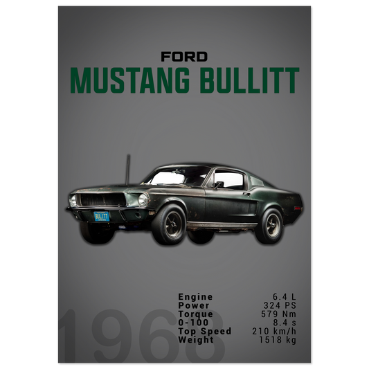 Ford Mustang 1968 Bullitt Fastback (MUSTANG12D)