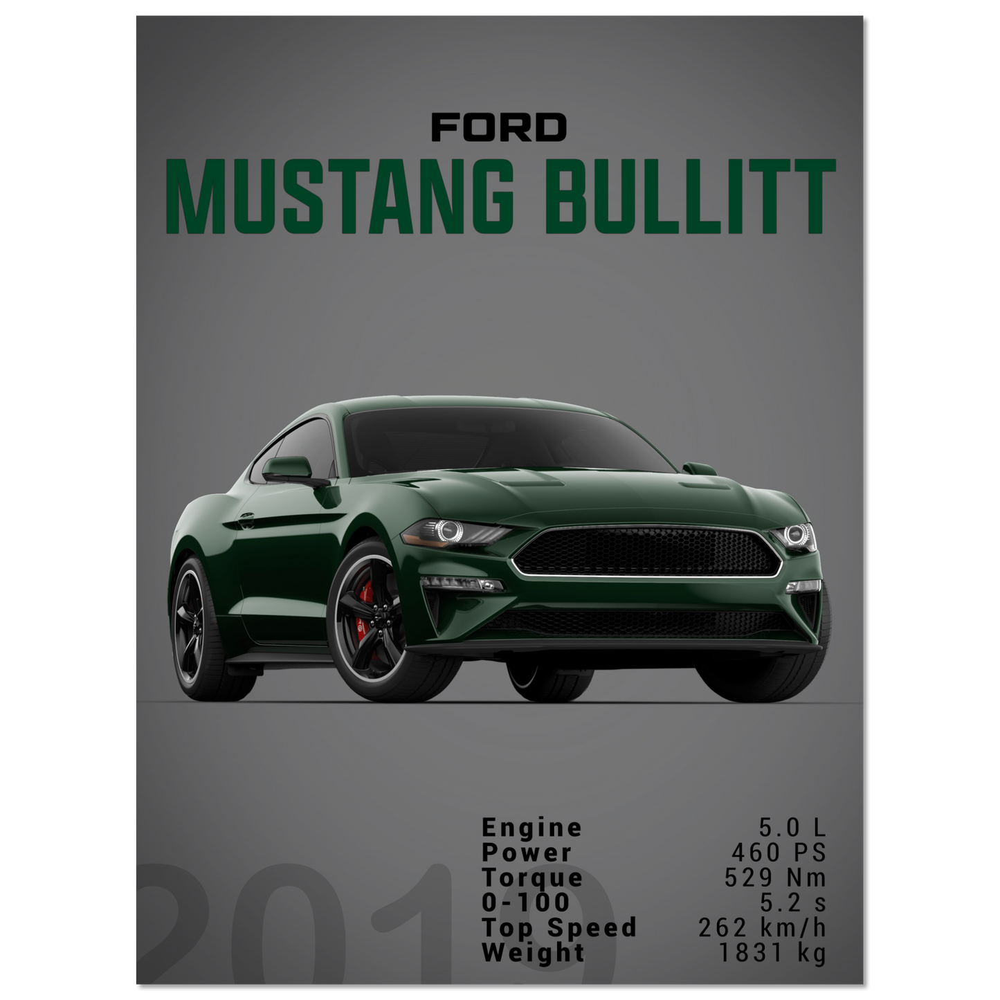 Ford Mustang 2019 Bullitt S550 (MUSTANG13D)
