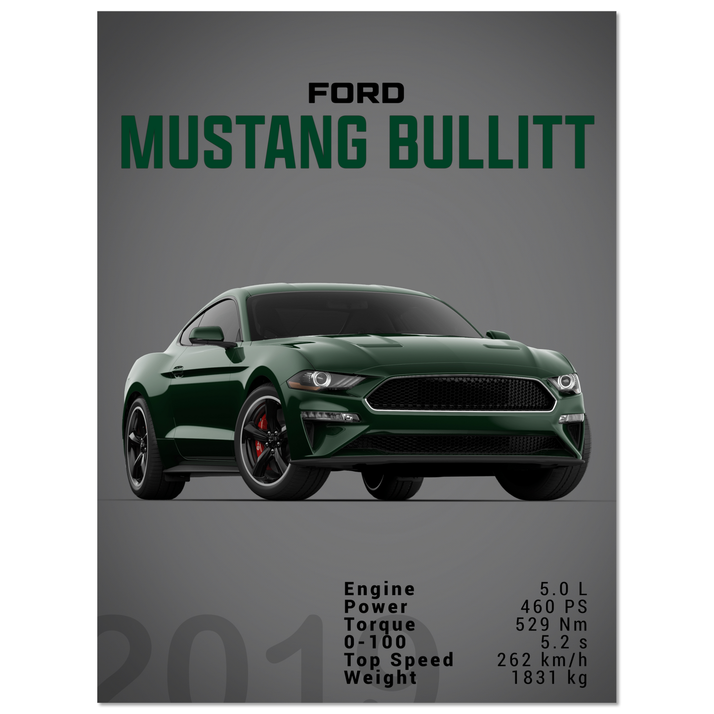 Ford Mustang 2019 Bullitt S550 (MUSTANG13D)