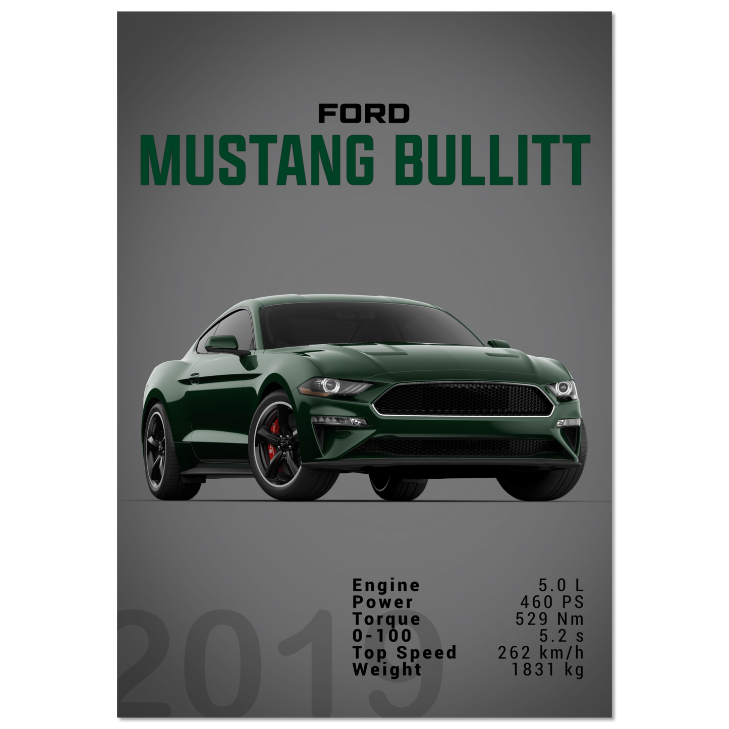 Ford Mustang 2019 Bullitt S550 (MUSTANG13D)