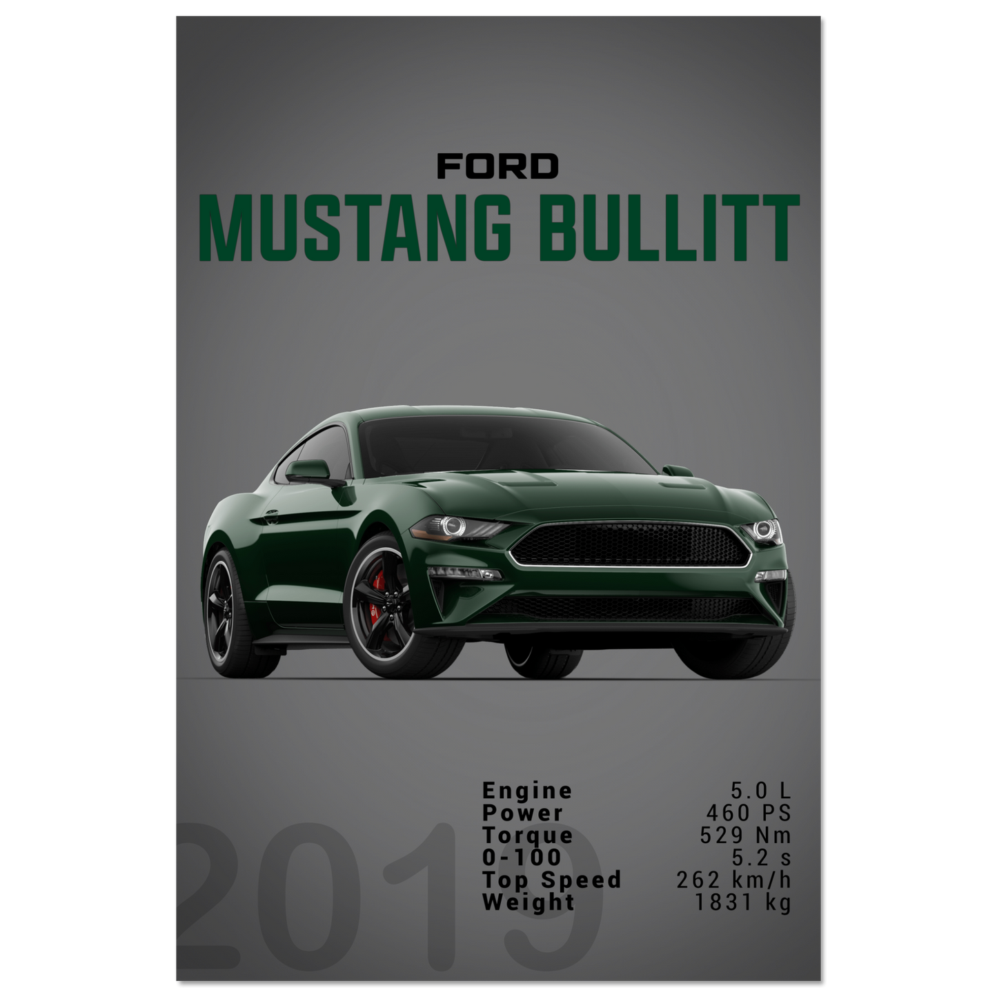 Ford Mustang 2019 Bullitt S550 (MUSTANG13D)
