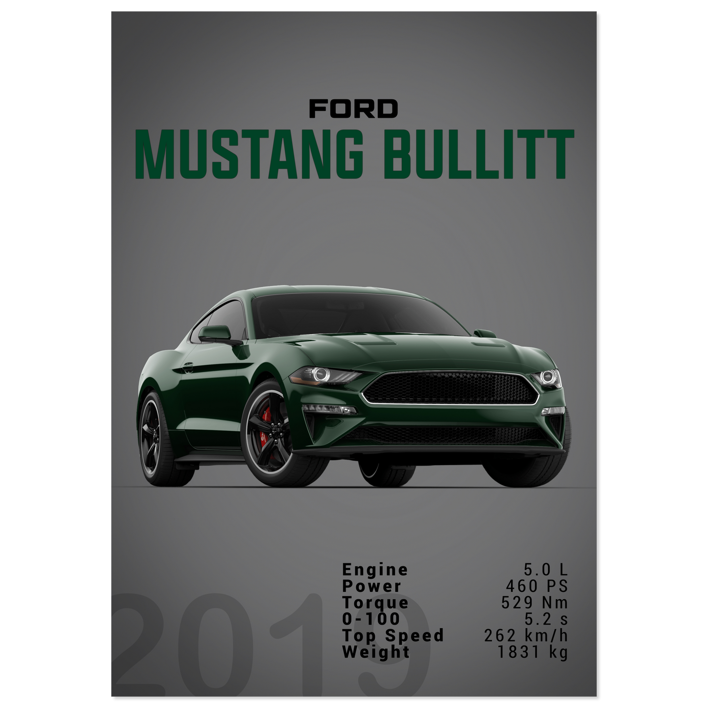 Ford Mustang 2019 Bullitt S550 (MUSTANG13D)