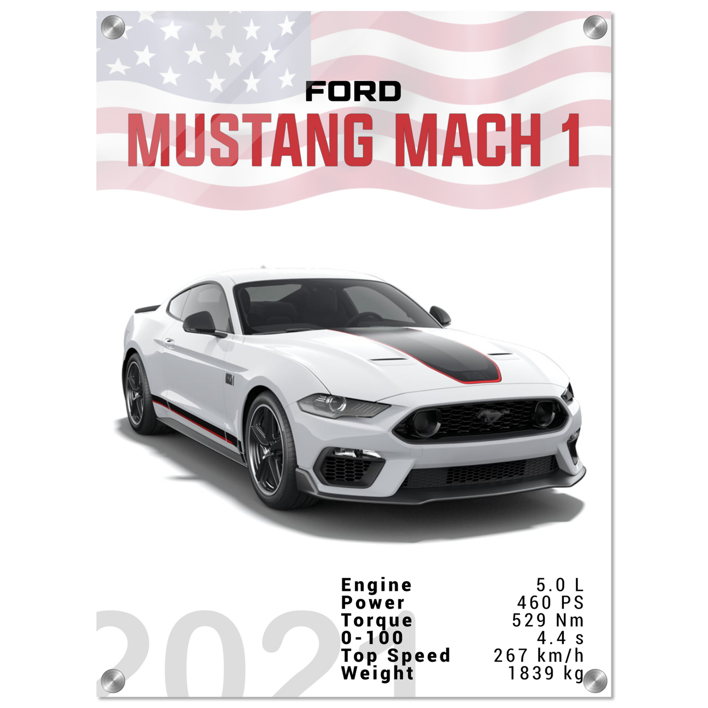 Ford Mustang 2021 S550 Mach 1 weiß (MUSTANG20)