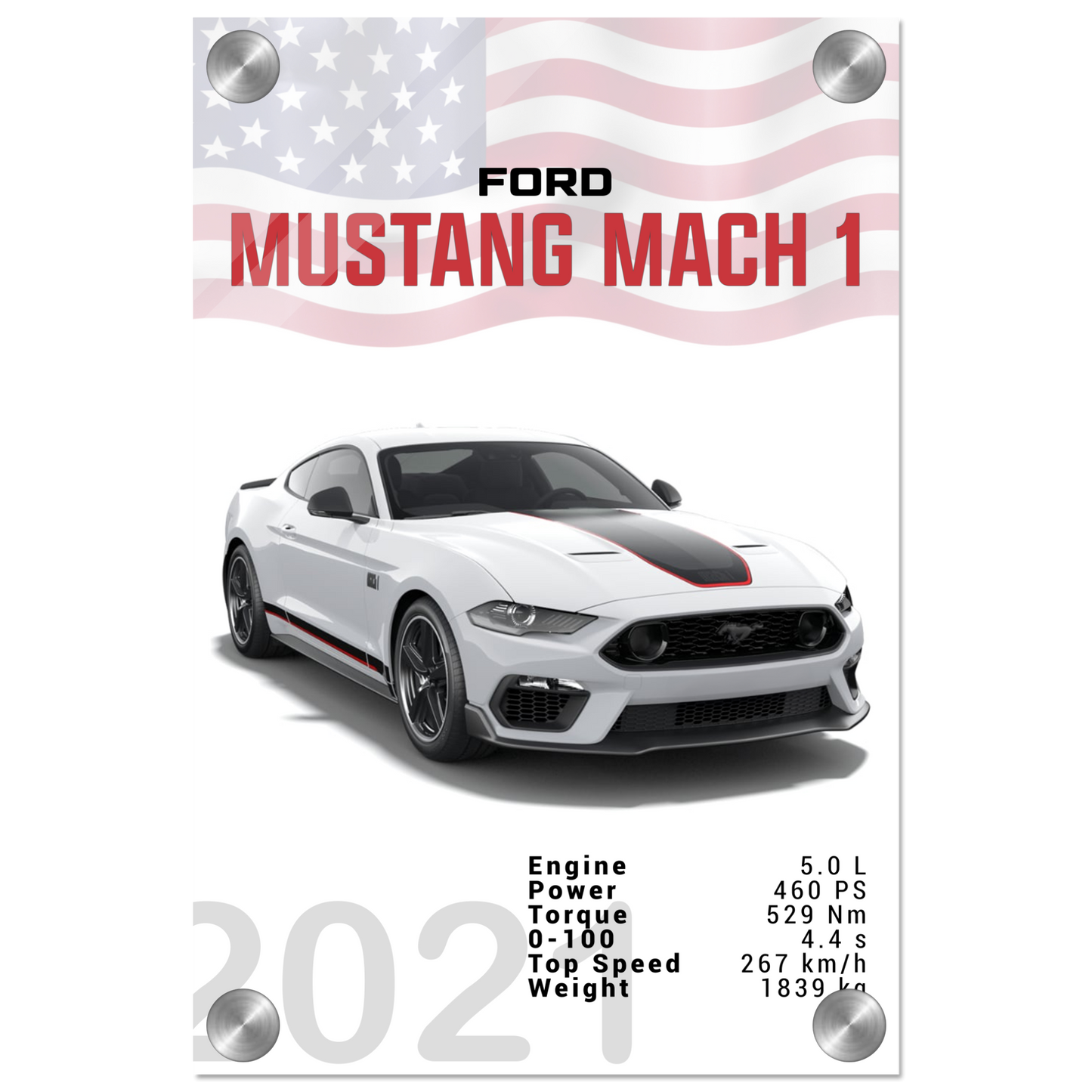 Ford Mustang 2021 S550 Mach 1 weiß (MUSTANG20)