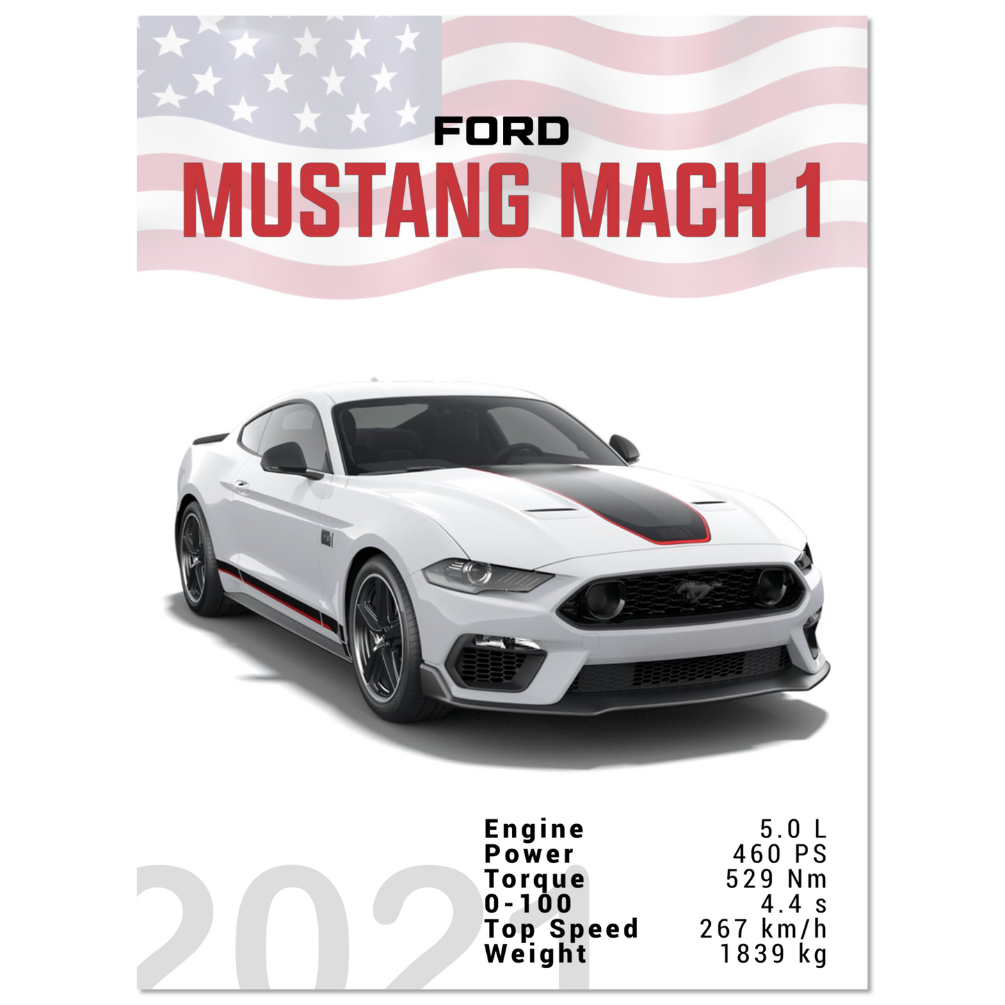 Ford Mustang 2021 S550 Mach 1 weiß (MUSTANG20)