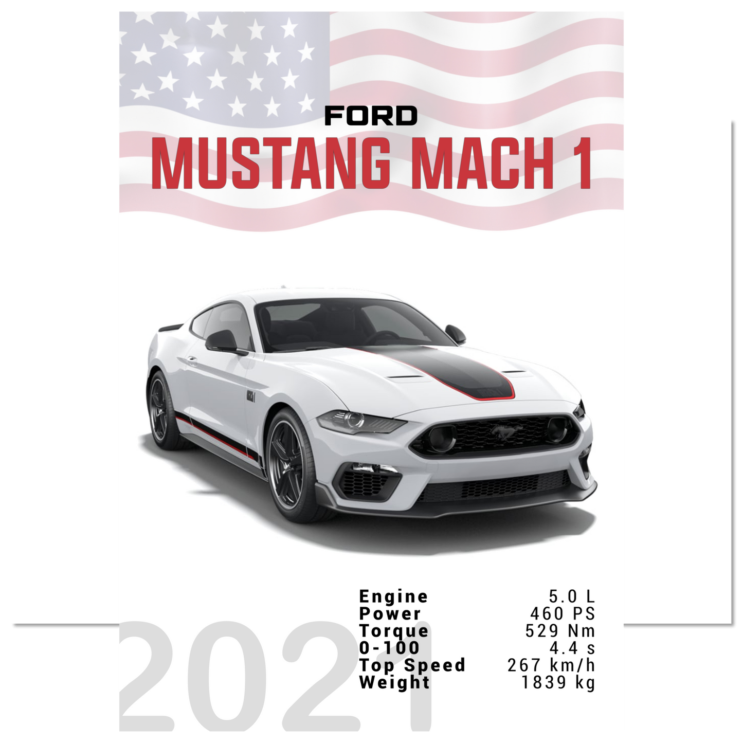 Ford Mustang 2021 S550 Mach 1 weiß (MUSTANG20)
