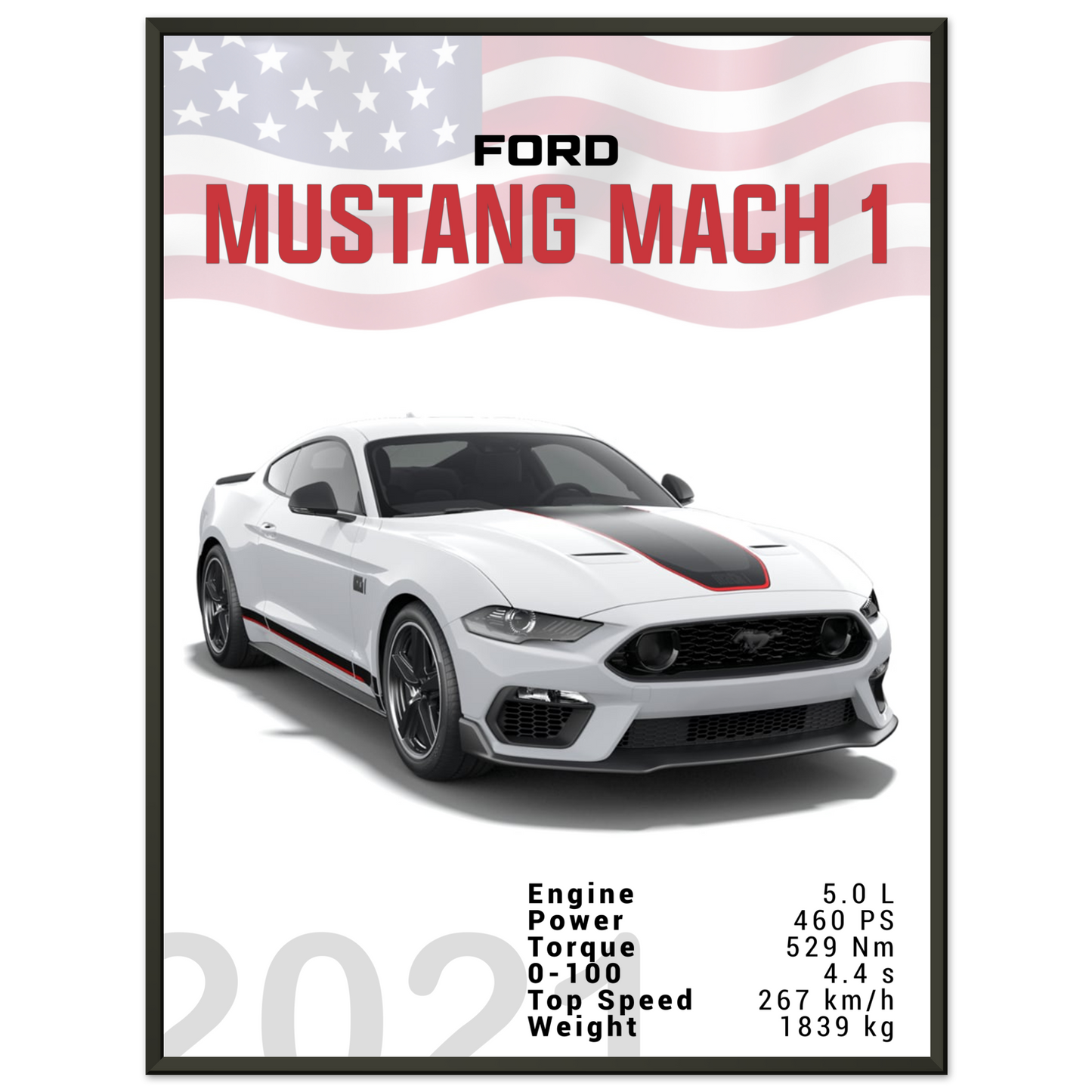Ford Mustang 2021 S550 Mach 1 weiß (MUSTANG20)