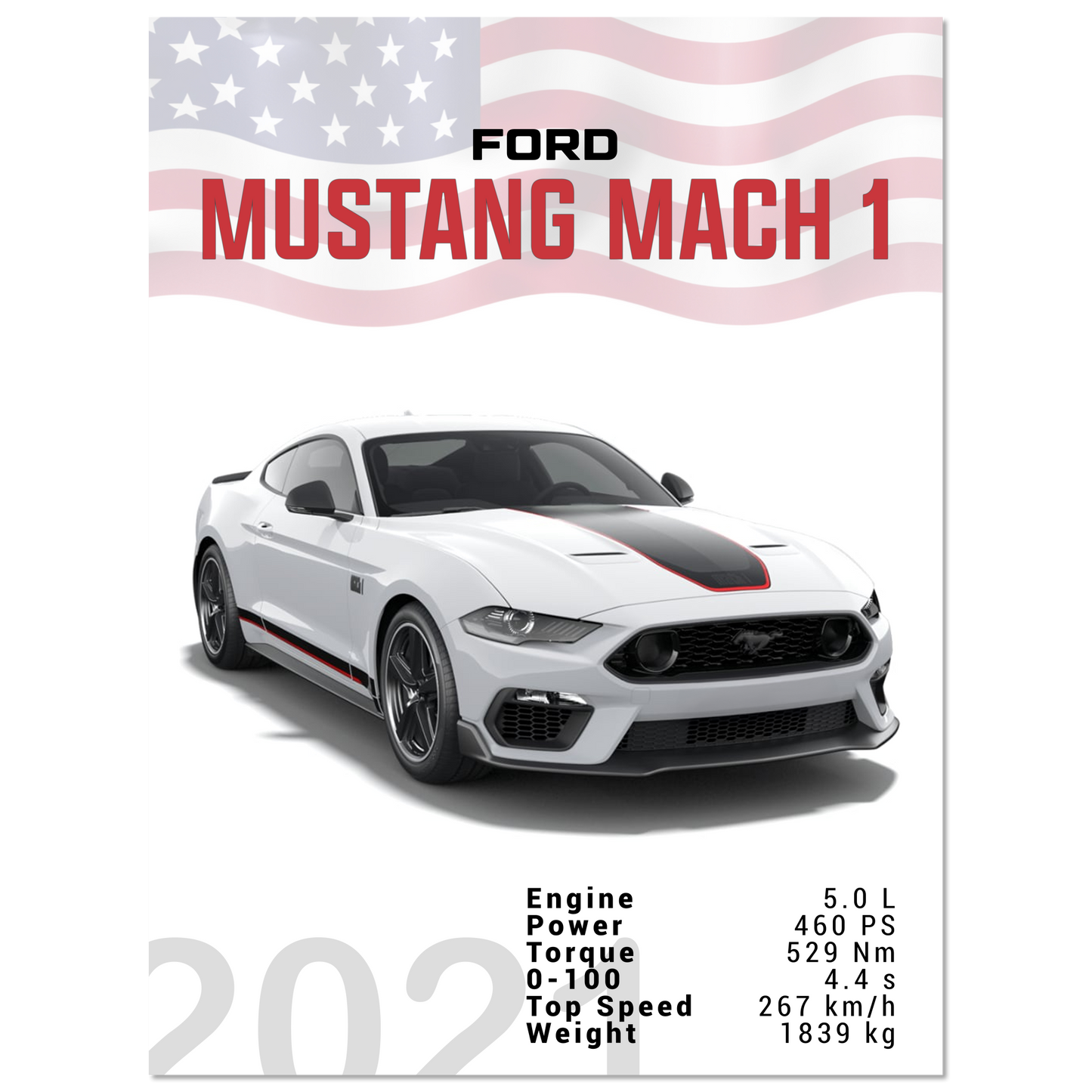Ford Mustang 2021 S550 Mach 1 weiß (MUSTANG20)