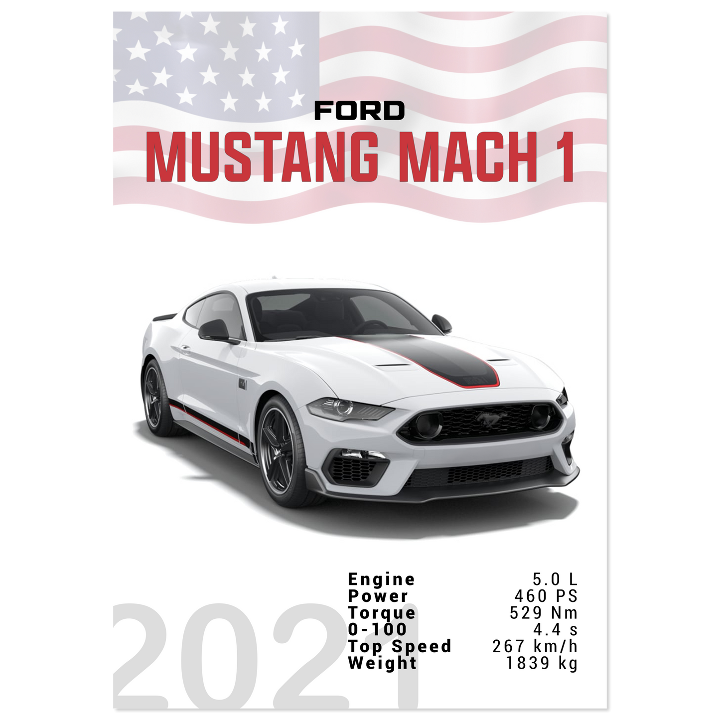 Ford Mustang 2021 S550 Mach 1 weiß (MUSTANG20)