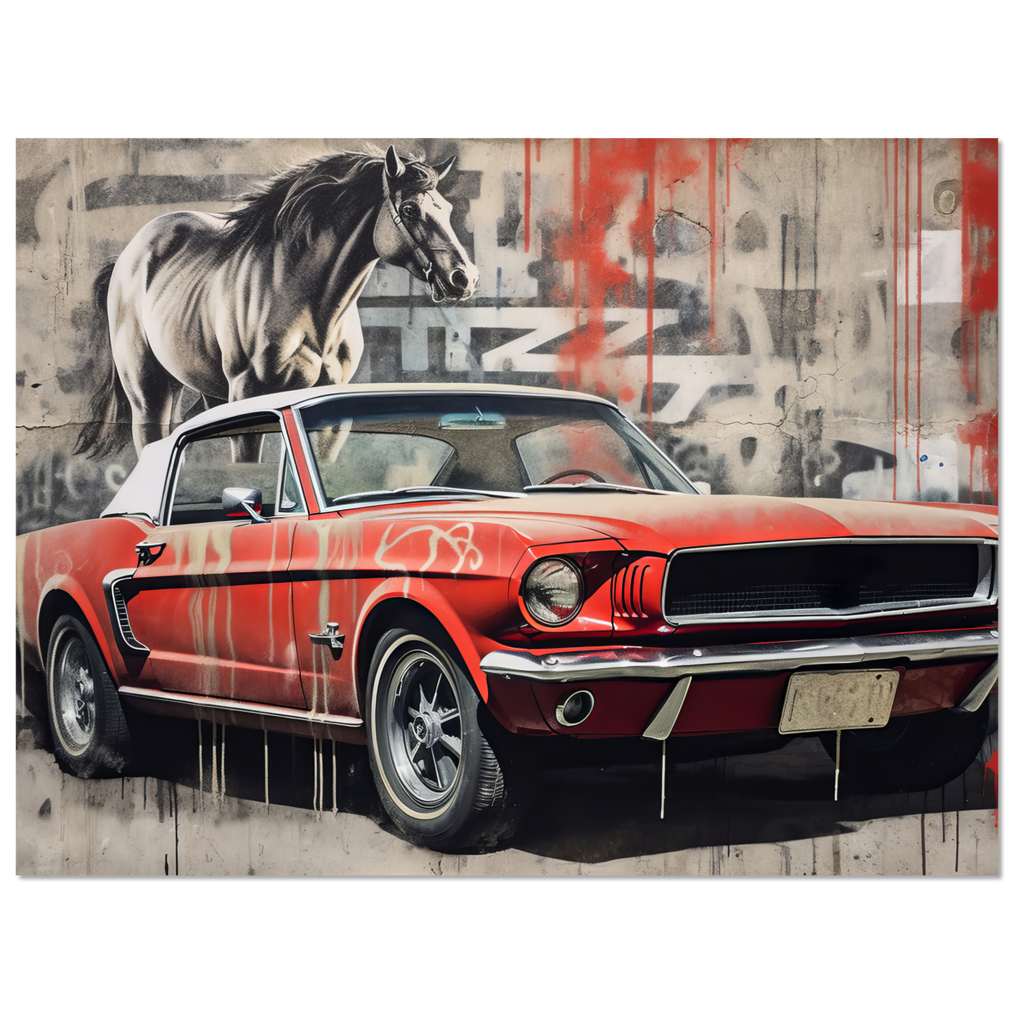 Ford Mustang 1966 street art (MUSTANG28)