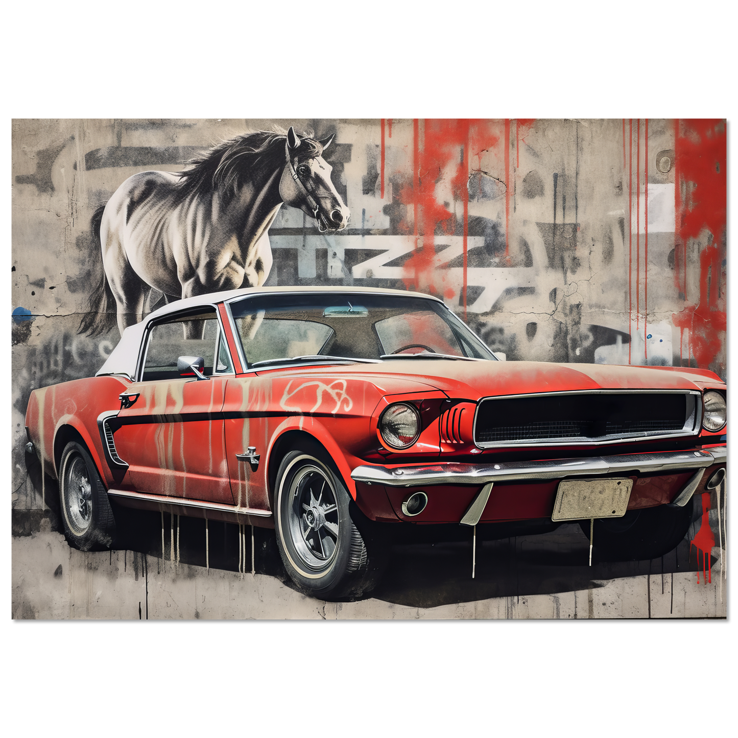 Ford Mustang 1966 street art (MUSTANG28)